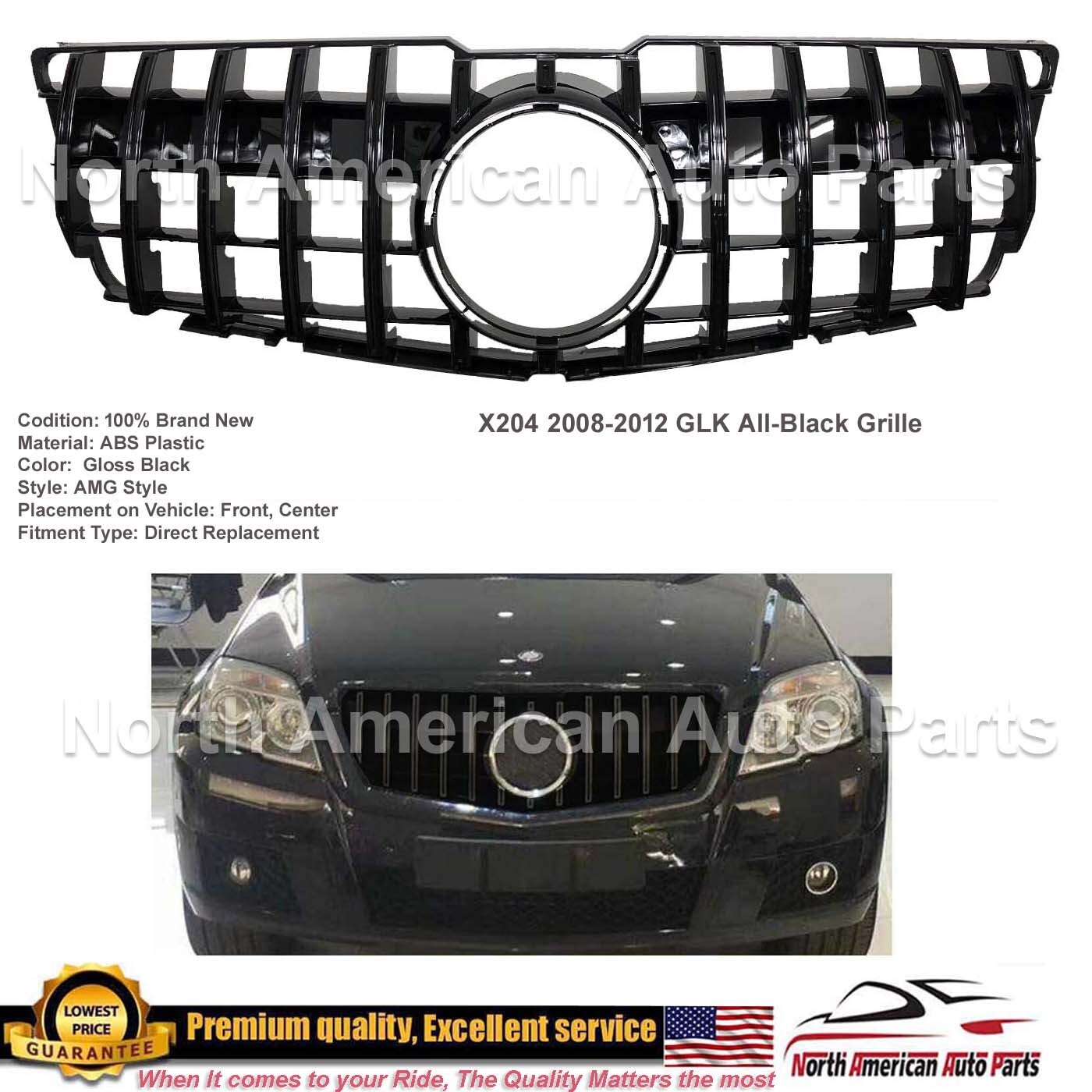 GLK GT GTR All Black Grille GLK350 GLK300 Panamericana 2008 2009 2010 2011 2012 GLK GT GTR All Black Grille GLK350 GLK300 Panamericana 2008 2009 2010 2011 2012