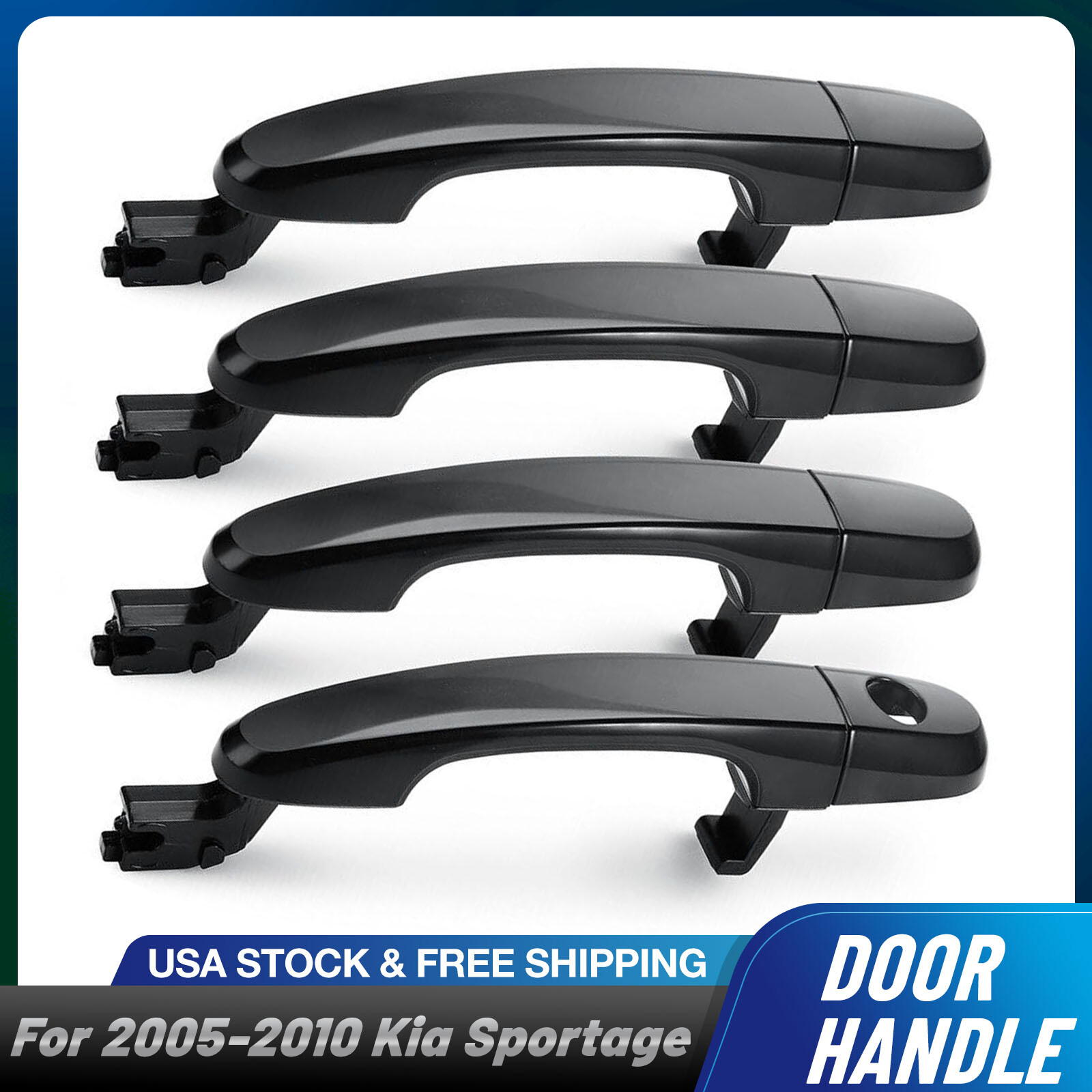 4pcs Exterior Door Handles For 2005-2010 Kia Sportage Front Rear Left Right 4pcs Exterior Door Handles For 2005-2010 Kia Sportage Front Rear Left Right