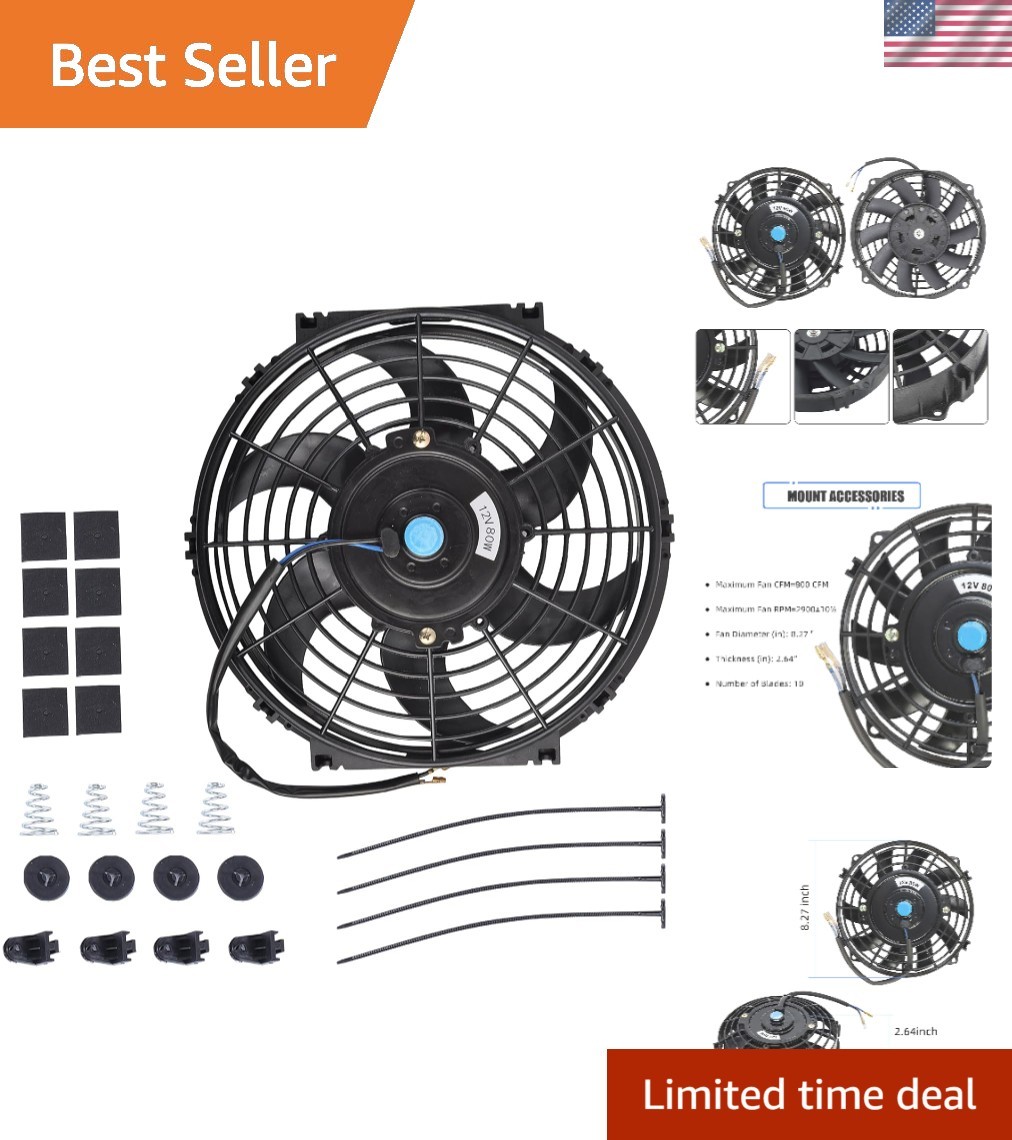 7 Inch Slim Fan Push Pull Electric Radiator Cooling Fan Universal High Perfor... 7 Inch Slim Fan Push Pull Electric Radiator Cooling Fan Universal High Perfor...