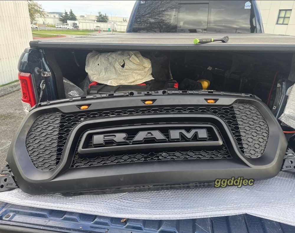 Rebel Style Grille For 2019-2022 Dodge Ram 1500 Grill W/LED Matte Black W/Letter