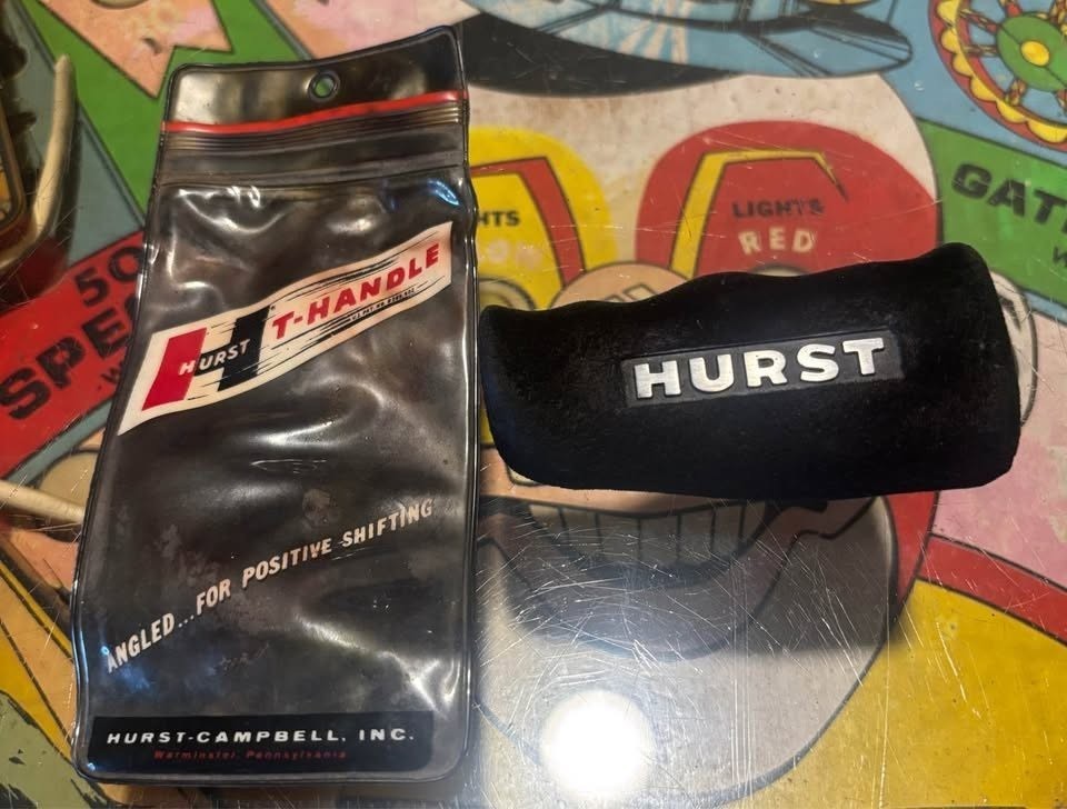 Hurst NOS Black Flocked T-handle with Original Bag Hurst NOS Black Flocked T-handle with Original Bag