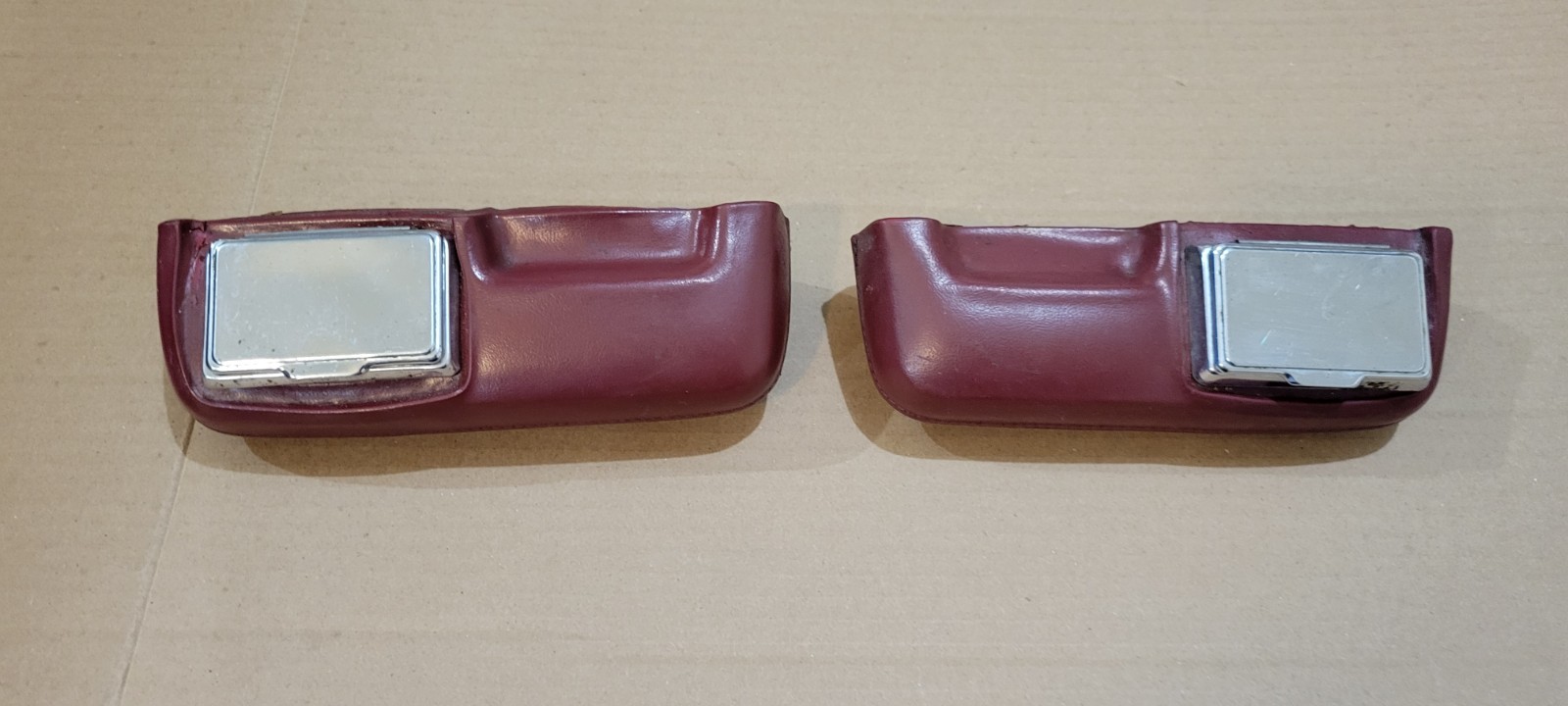 1967 Ford Galaxie Fairlane Rear Armrests Red Pair Ashtrays C7AB-6231600 FOMOCO 1967 Ford Galaxie Fairlane Rear Armrests Red Pair Ashtrays C7AB-6231600 FOMOCO