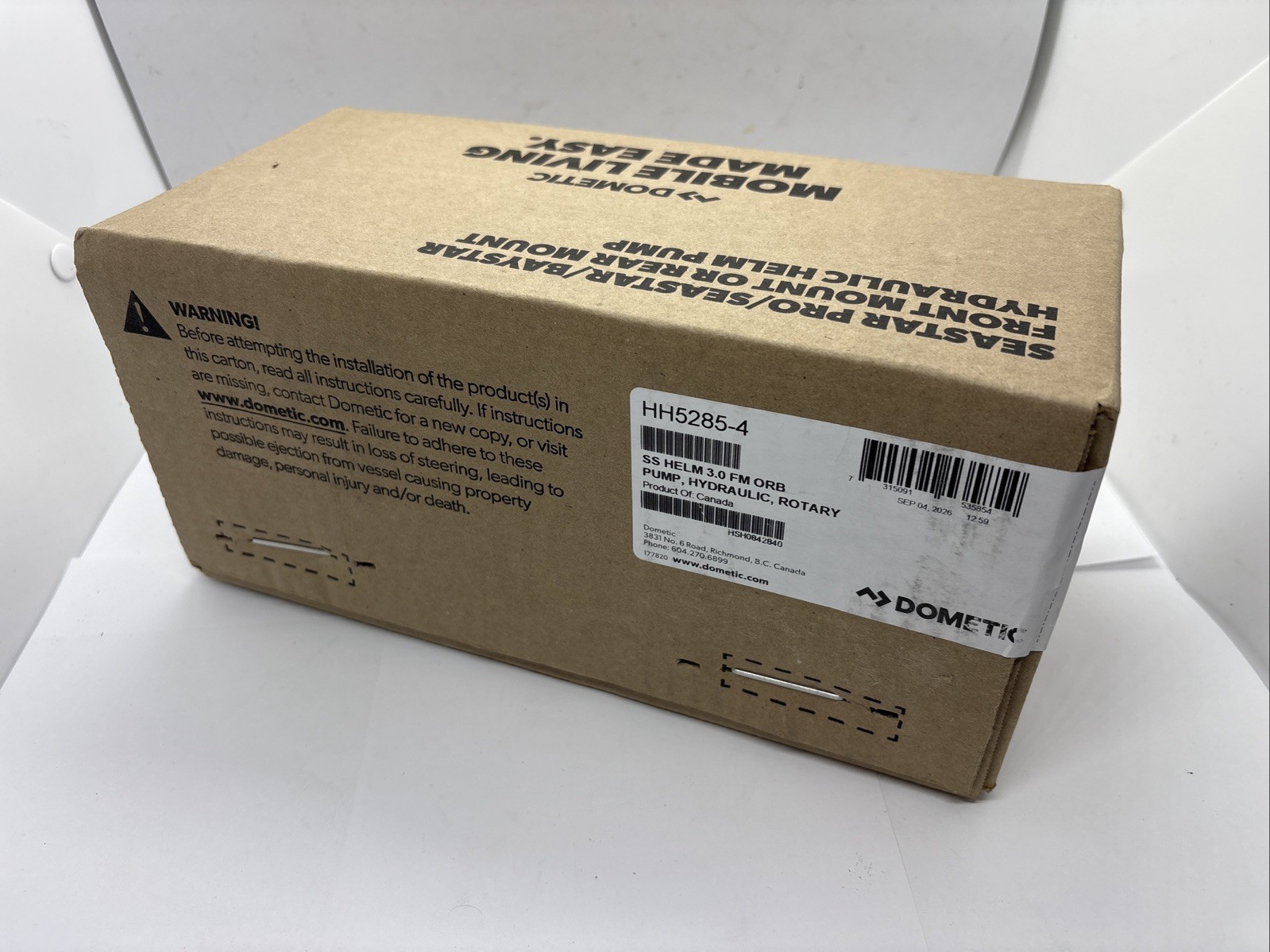 Dometic SeaStar SS 3.0 Helm FM ORB Pump Hydraulic Rotary HH5285-4 Front Mnt Dometic SeaStar SS 3.0 Helm FM ORB Pump Hydraulic Rotary HH5285-4 Front Mnt