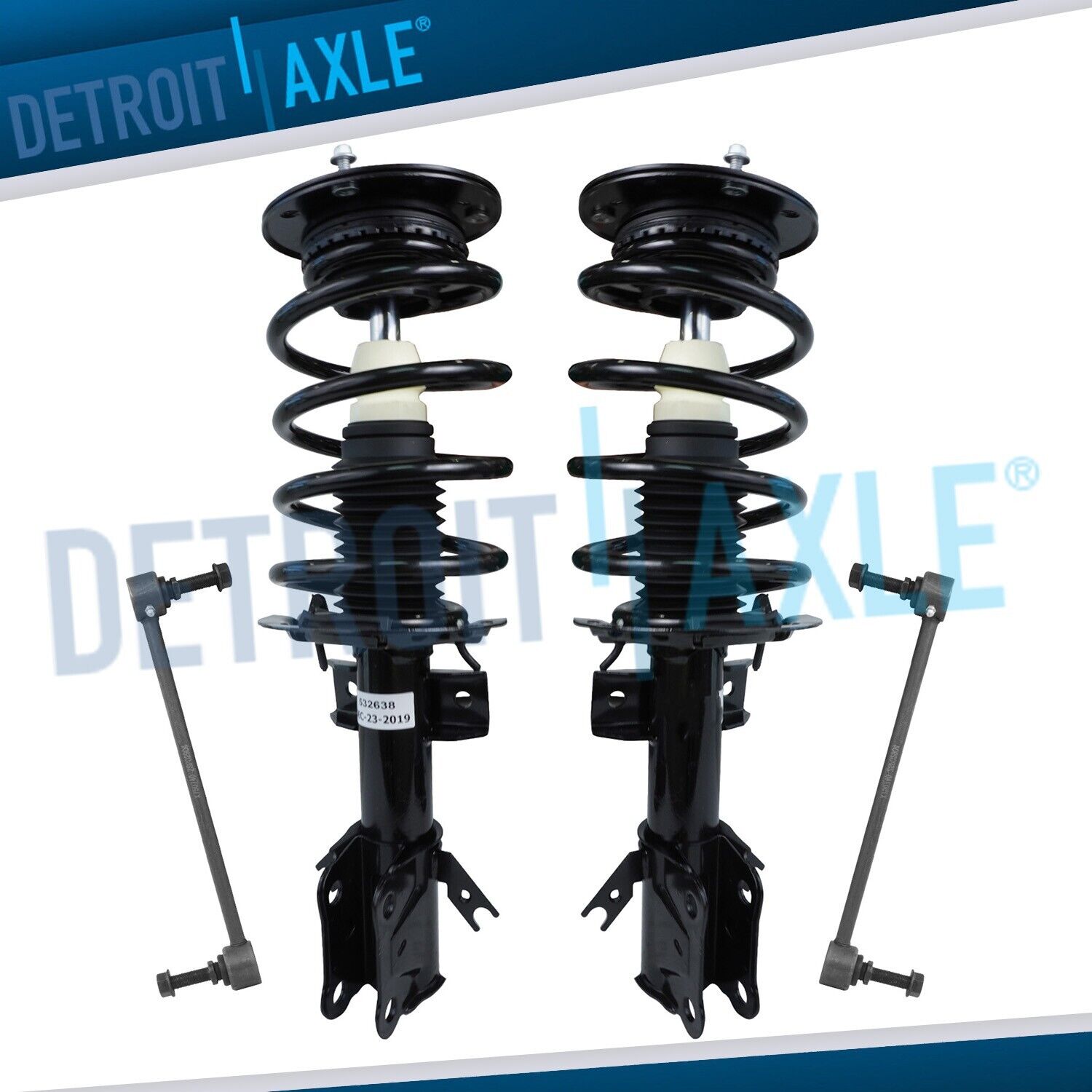 Front Left Right Strut w/ Coil Springs Sway Bar Link for 2013 - 2018 Ford Fusion