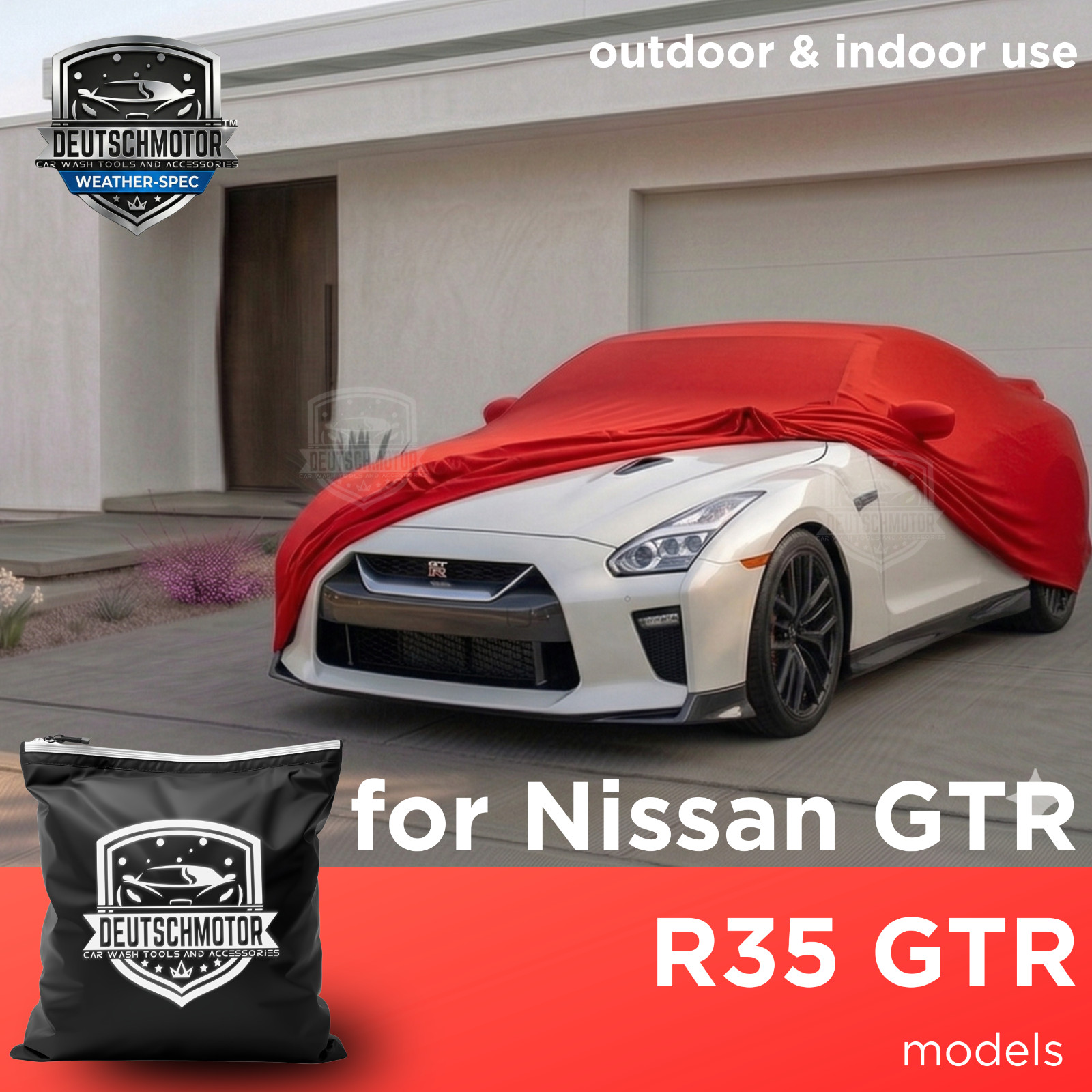 Outdoor car cover for R35 GTR red waterproof premium semi custom heavy duty