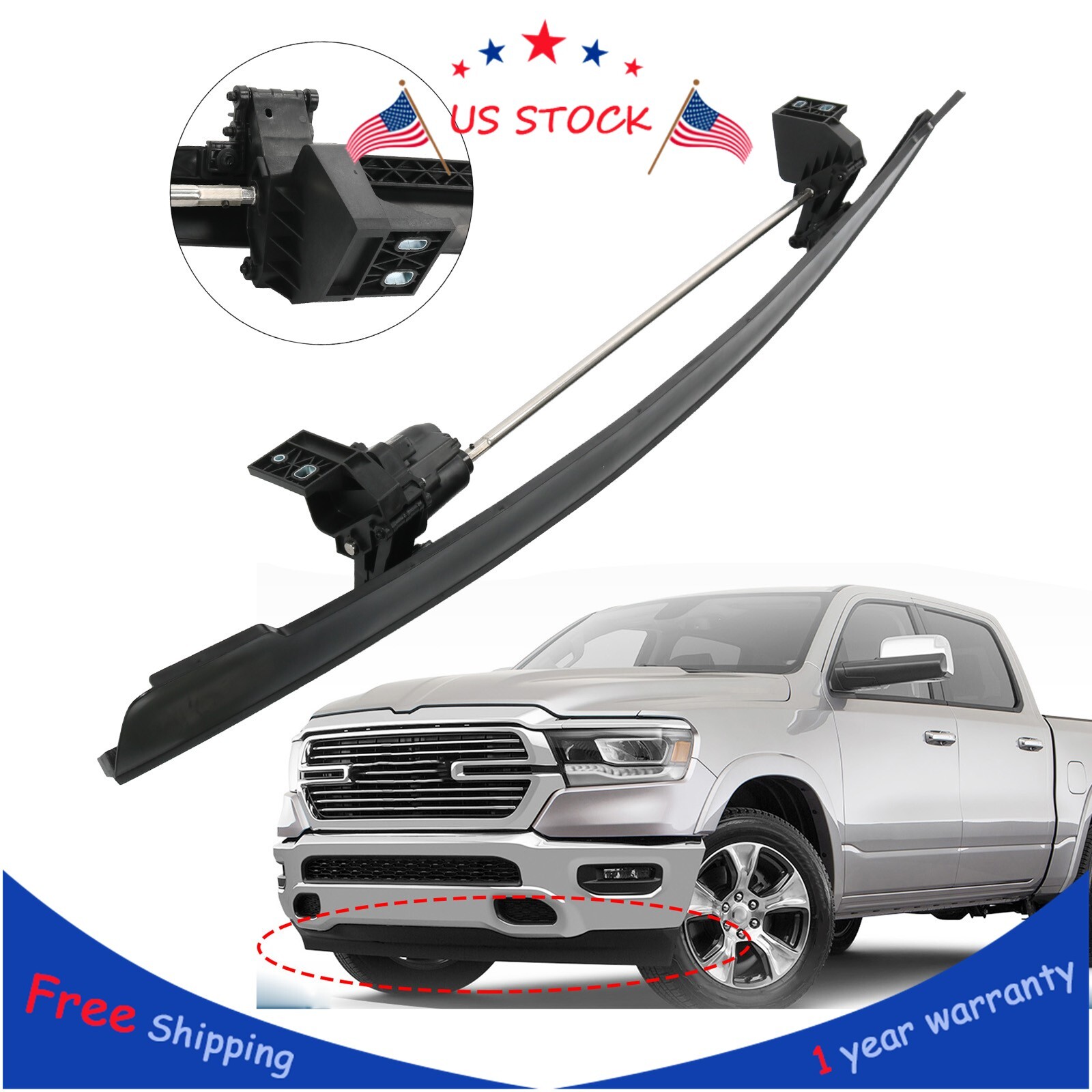 Front Active Air Dam For 2019-2023 RAM 1500 DT 68274406AG 68274406AH