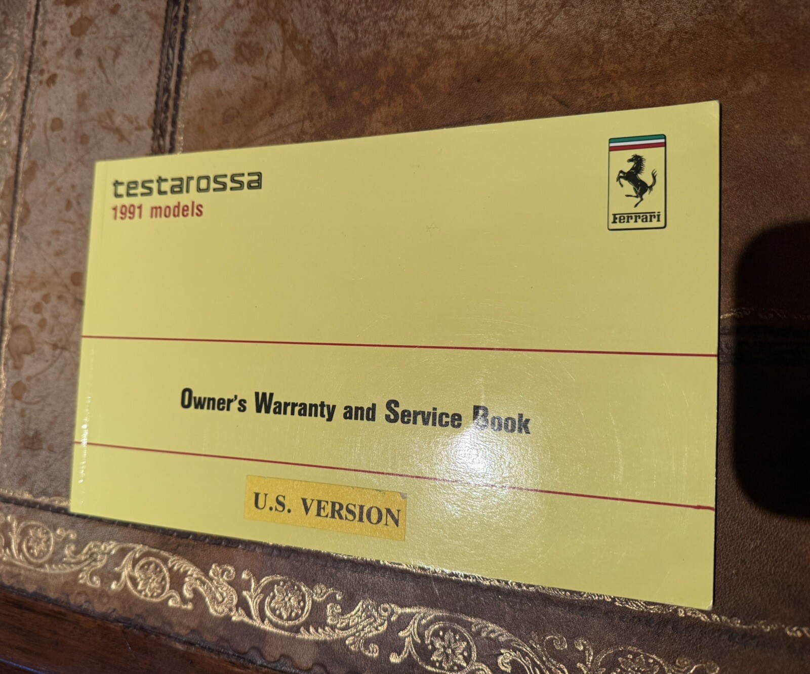 1991 Ferrari Testarossa Owner's Warranty & Service Book |#89218 Original 1991 Ferrari Testarossa Owner's Warranty & Service Book |#89218 Original