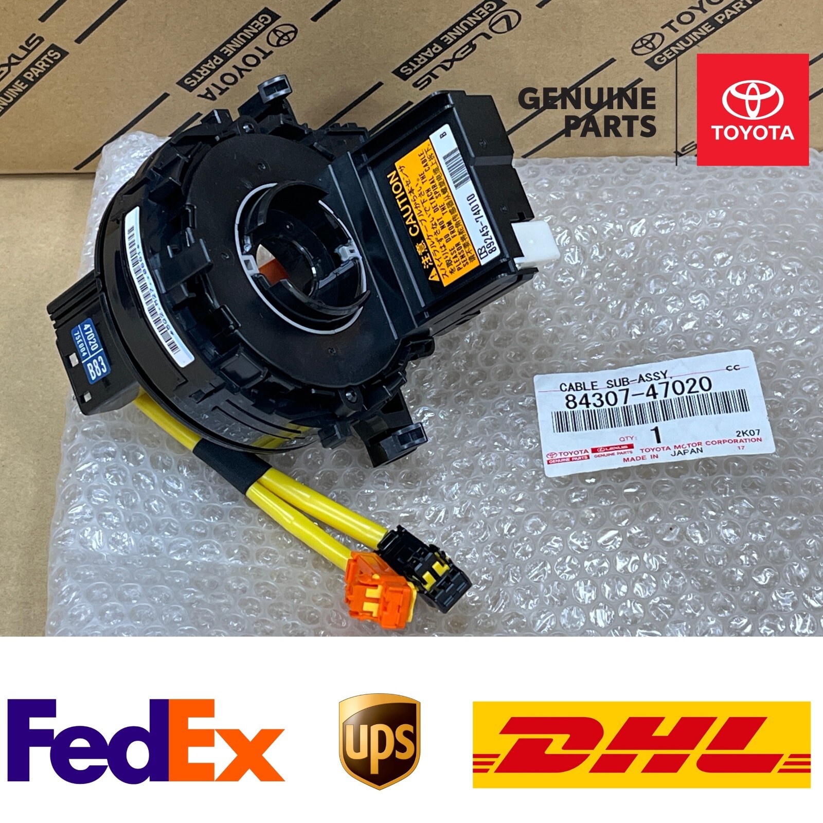 Toyota Genuine 8430747020 PRIUS YARIS SCION IQ PRADO CABLE W/SENSOR 84307-47020 Toyota Genuine 8430747020 PRIUS YARIS SCION IQ PRADO CABLE W/SENSOR 84307-47020