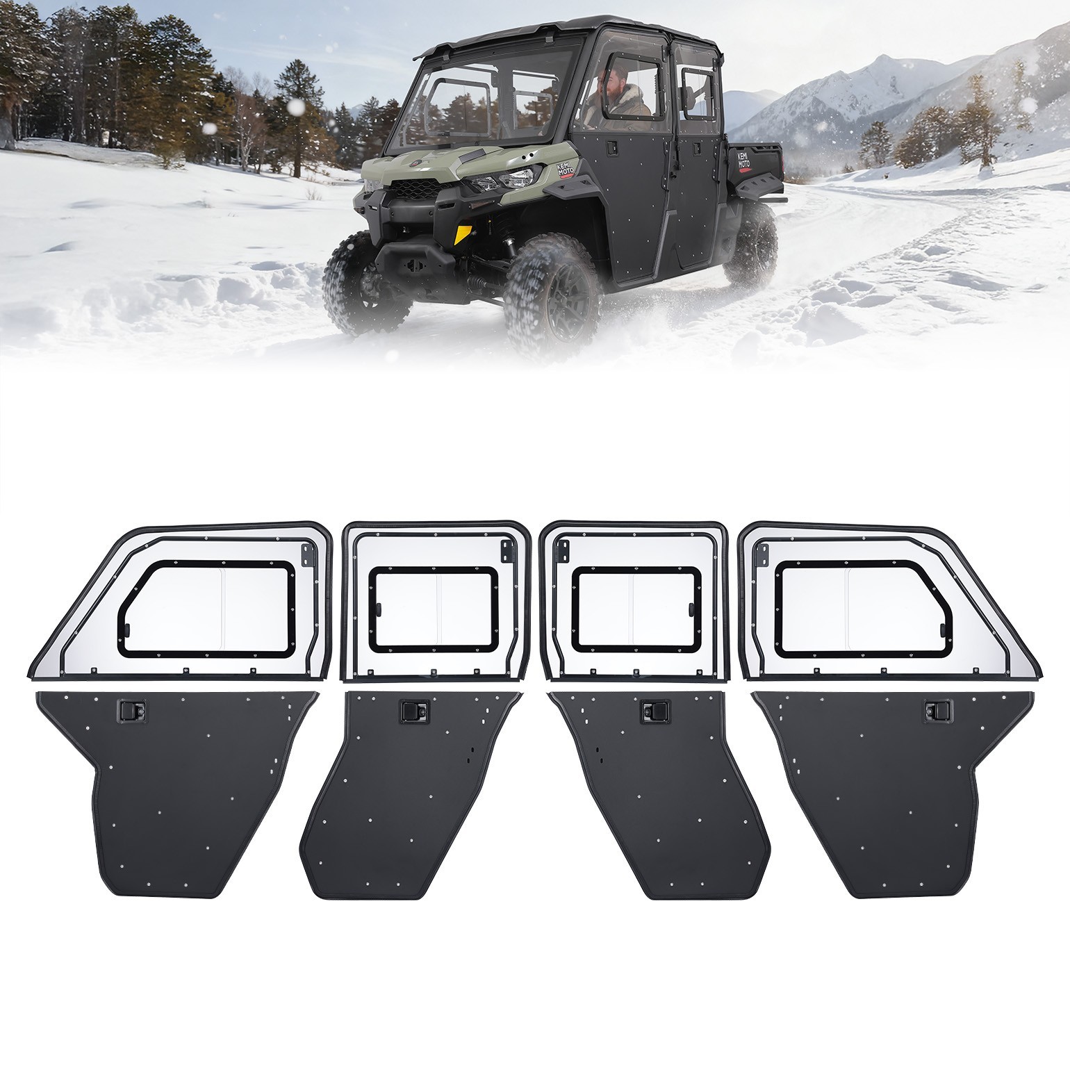2 IN 1 Half Full Door Removable For Can-Am Defender MAX HD8 HD9 HD10 2017-2026