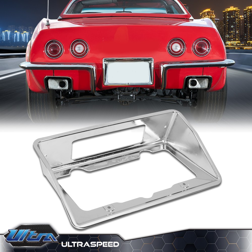Fit For 1968-1973 Corvette Rear License Plate Bezel Housing Chrome NEW