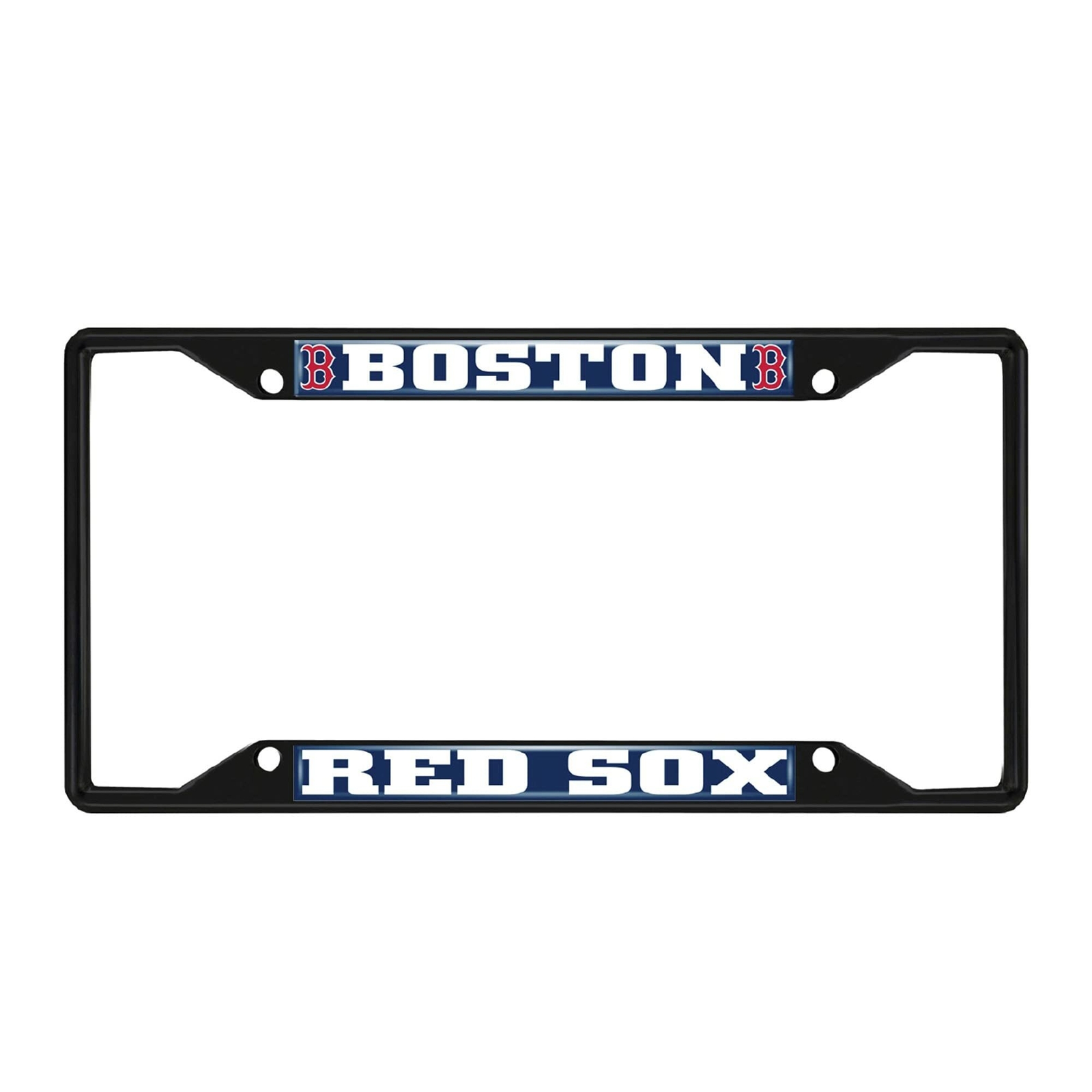 Fan Mats 31299: Boston Red Sox Metal License Plate Frame Black Finish