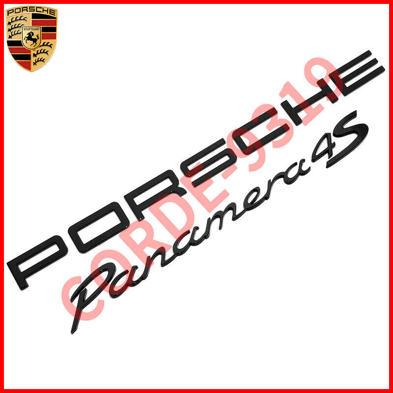 Gloss Black For PORSCHE Look Panamera 4S Letters Rear Badge Emblem Look Deck Lid
