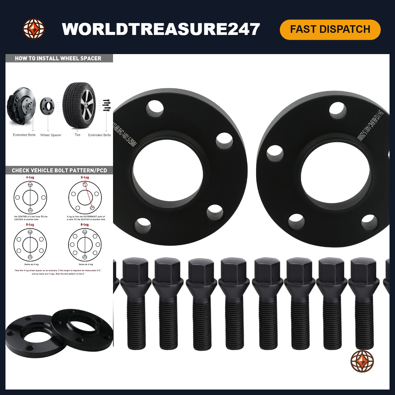 2pc 15mm Hubcentric Wheel Spacers 5x112 with 14x1.25 Bolts for Enhanced Fitment 2pc 15mm Hubcentric Wheel Spacers 5x112 with 14x1.25 Bolts for Enhanced Fitment