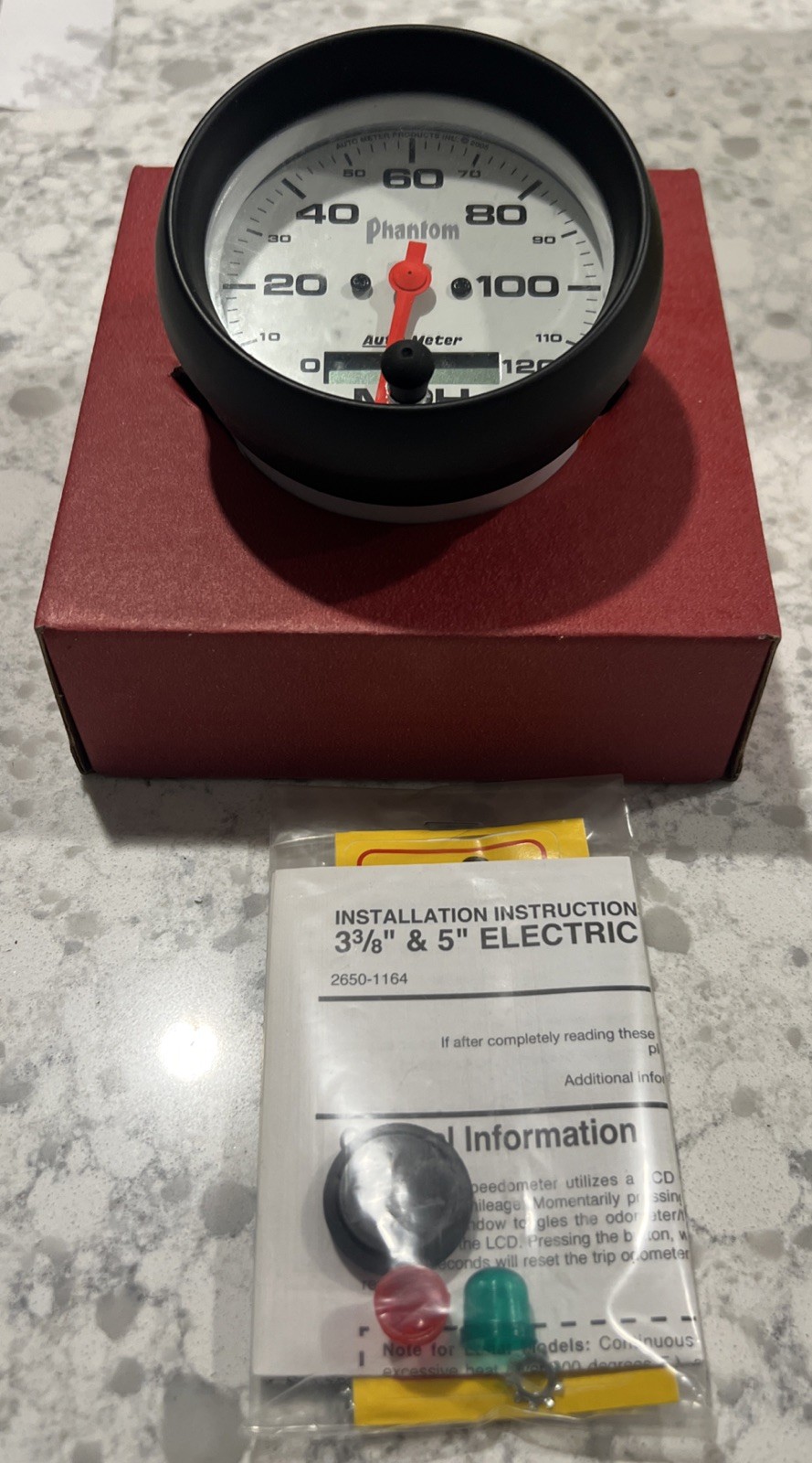 Autometer 5887 Phantom In-Dash Electric Speedometer 3 3/8\