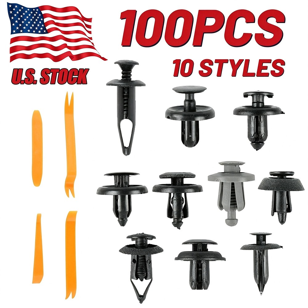  100Pcs Bumper Clips Car Auto Fender 6 7 8 9 mm Trim Push Pin Rivet Fastener NEW
