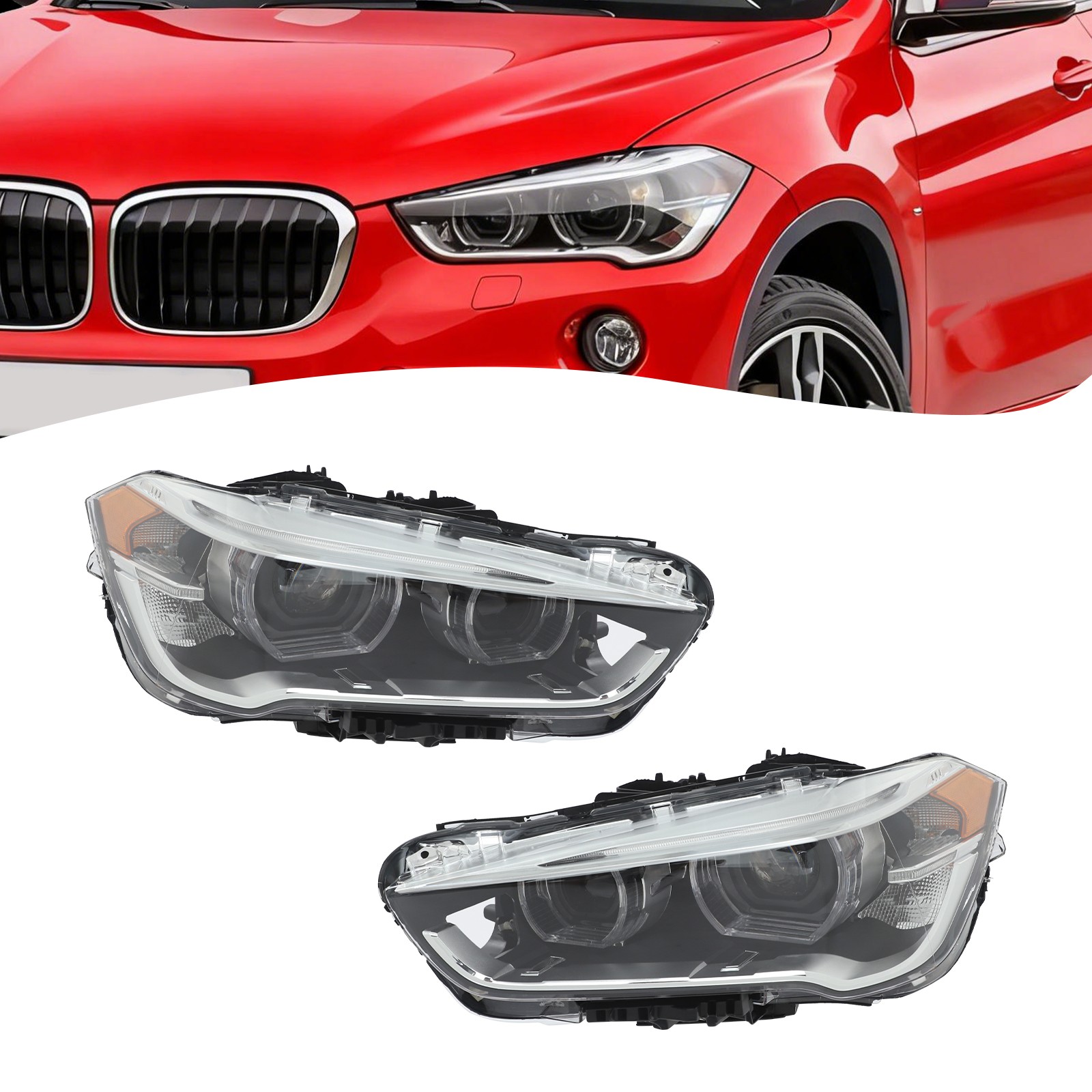 For 2016-2018 2019 BMW X1 F48 F49 LED Left/Right Side Headlight Assembly w/o AFS