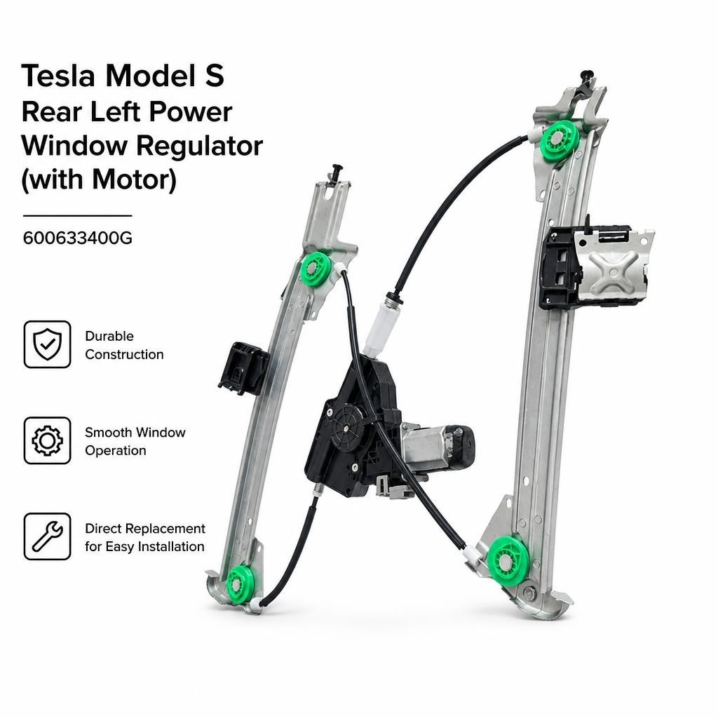 600633400G Rear Left Window Regulator & Motor for 2012-2020 Tesla Model S