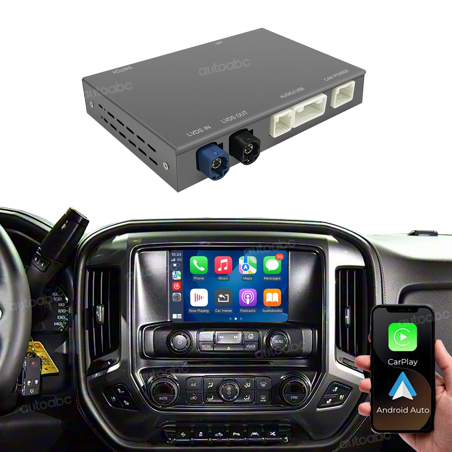 Wireless Apple CarPlay interface Fits 2014-2018 Chevrolet Silverado GMC Sierra