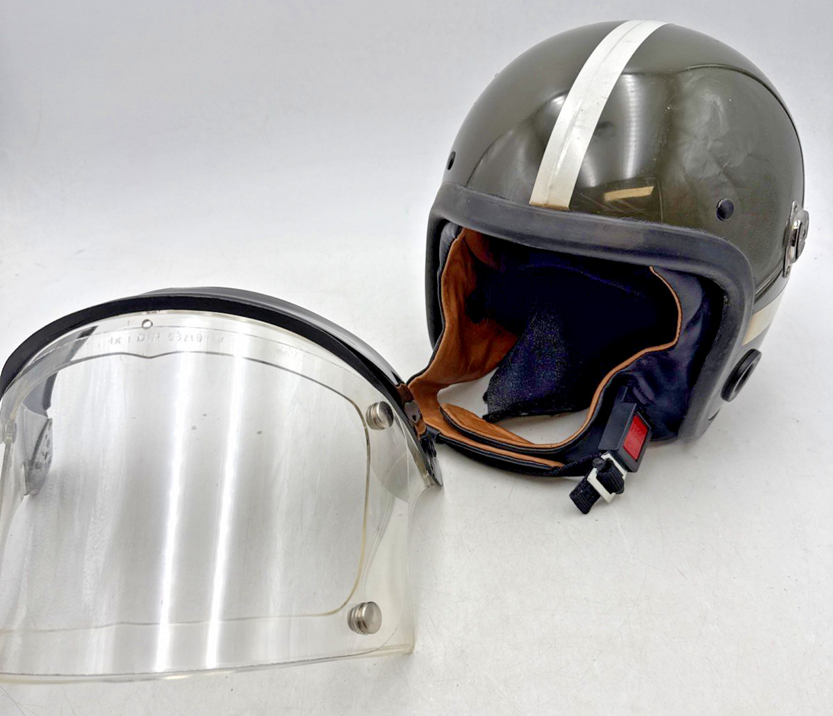 Vtg 1960s Röemer Motorcycle Helmet West German Military Style 8415-12-175-2246