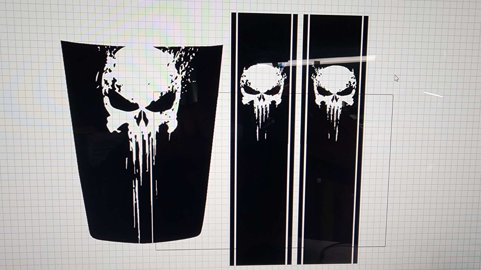 Compatible with Dodge Ram HOOD BEDSTRIPES Pkg. Punisher Design Vinyl Graphics Compatible with Dodge Ram HOOD BEDSTRIPES Pkg. Punisher Design Vinyl Graphics