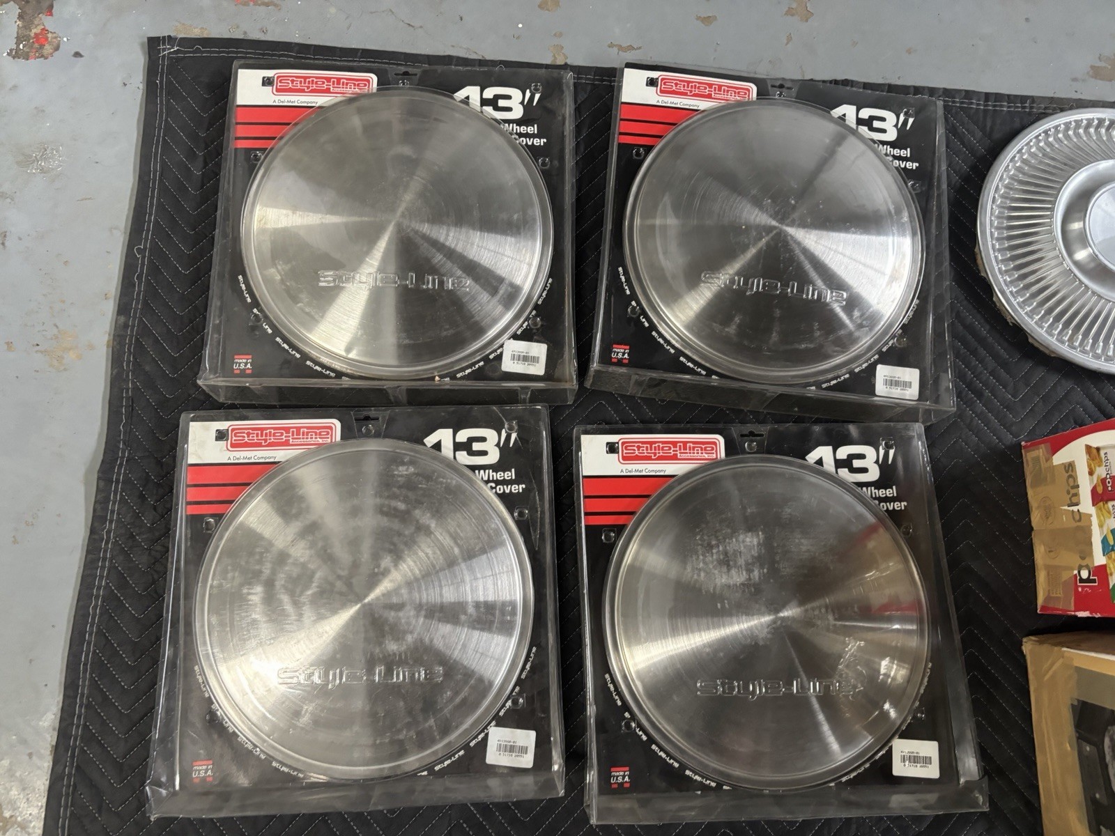STYLEl-LINE Moon Wheel Cover 13 Inch Stainless Steel - 4 NEW Salt Flat Style
