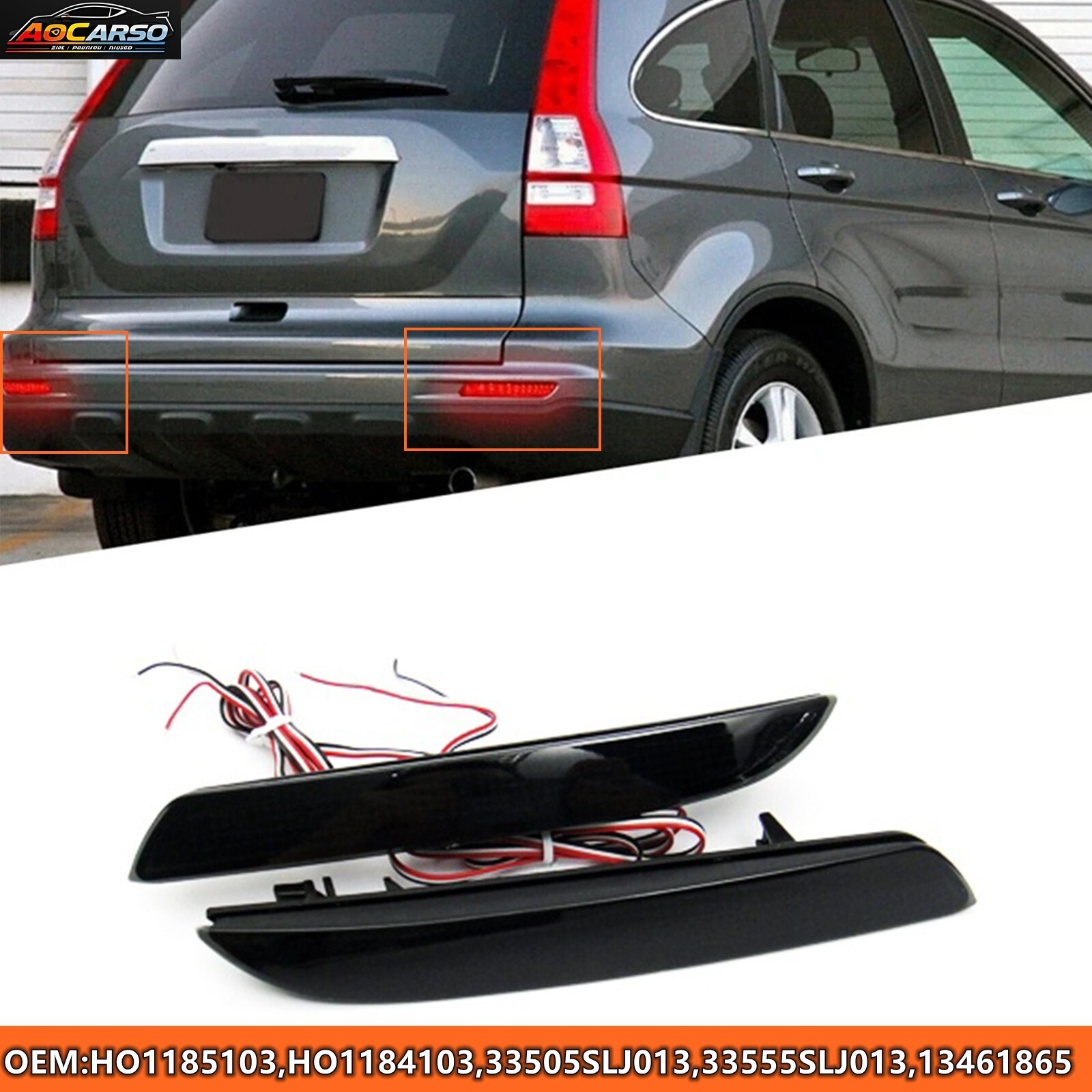 2x Smoke Lens LED Bumper Reflector Tail Brake Light For 2012-2014 Honda CR-V CRV 2x Smoke Lens LED Bumper Reflector Tail Brake Light For 2012-2014 Honda CR-V CRV