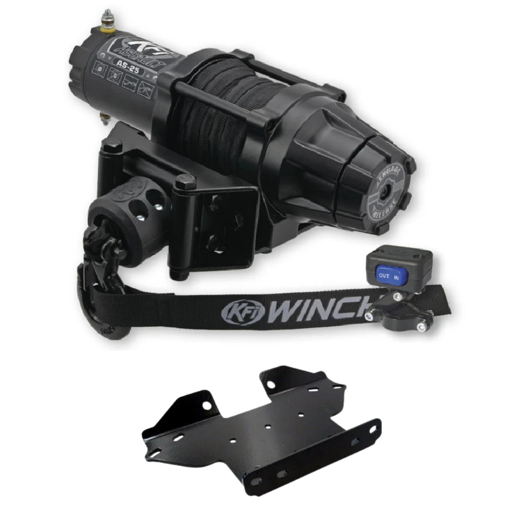 KFI 2500lbs Assault Winch & Mount Kit 2005-2026 Kawasaki Brute Force 750 i EPS