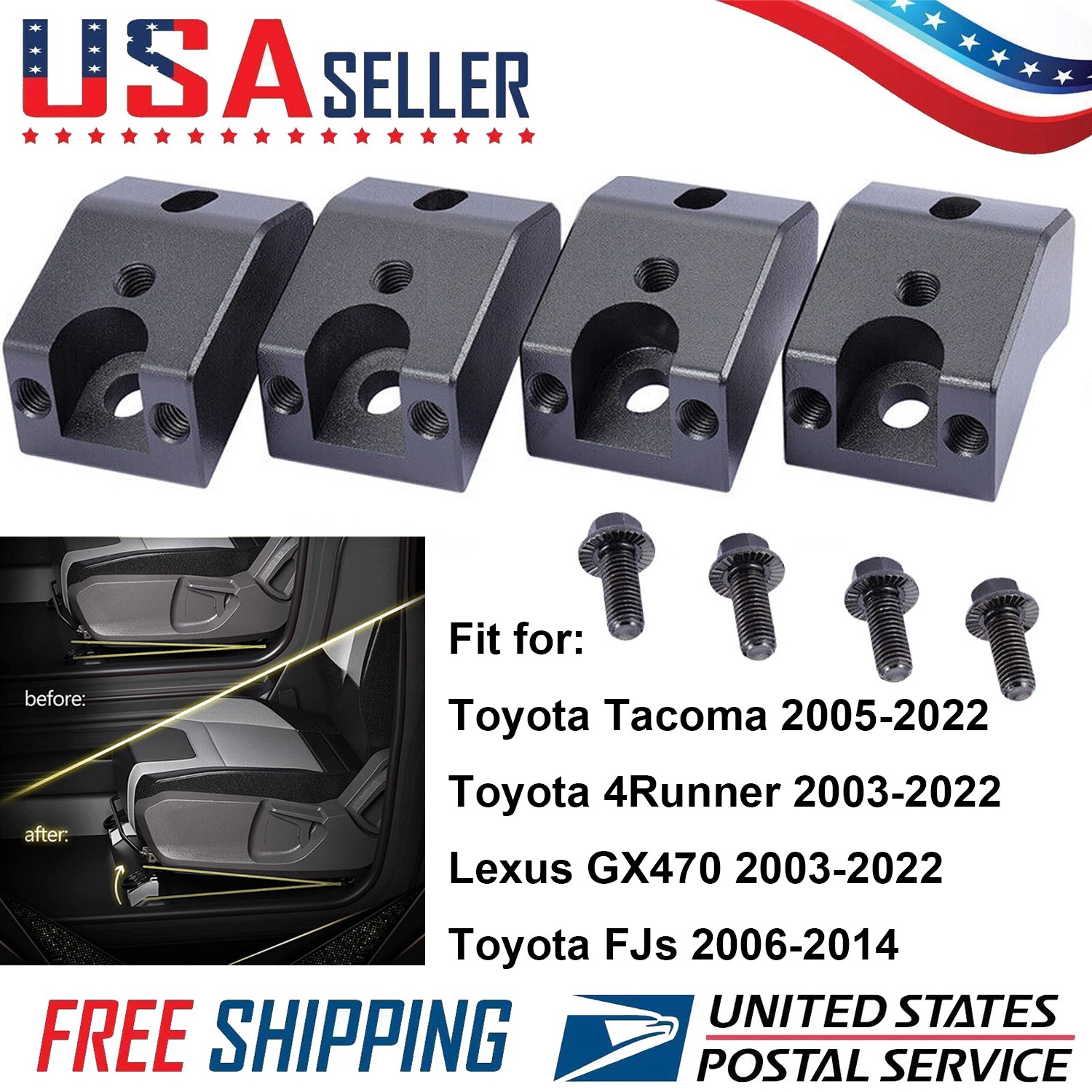 4PCS For Tacoma 2005-2022 Front Seat 1.25\