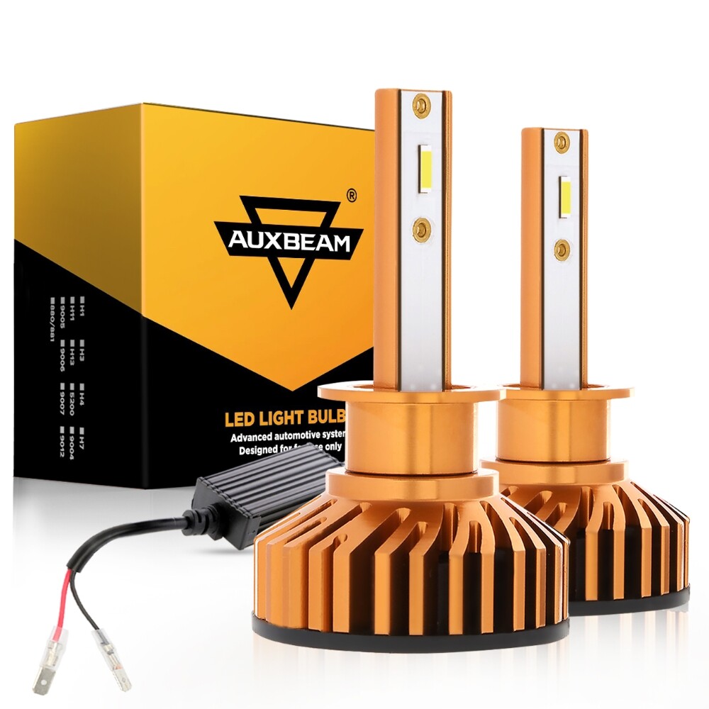 AUXBEAM H1 LED Headlight Bulbs Conversion Kit High Low Beam 6500K Super White 2x