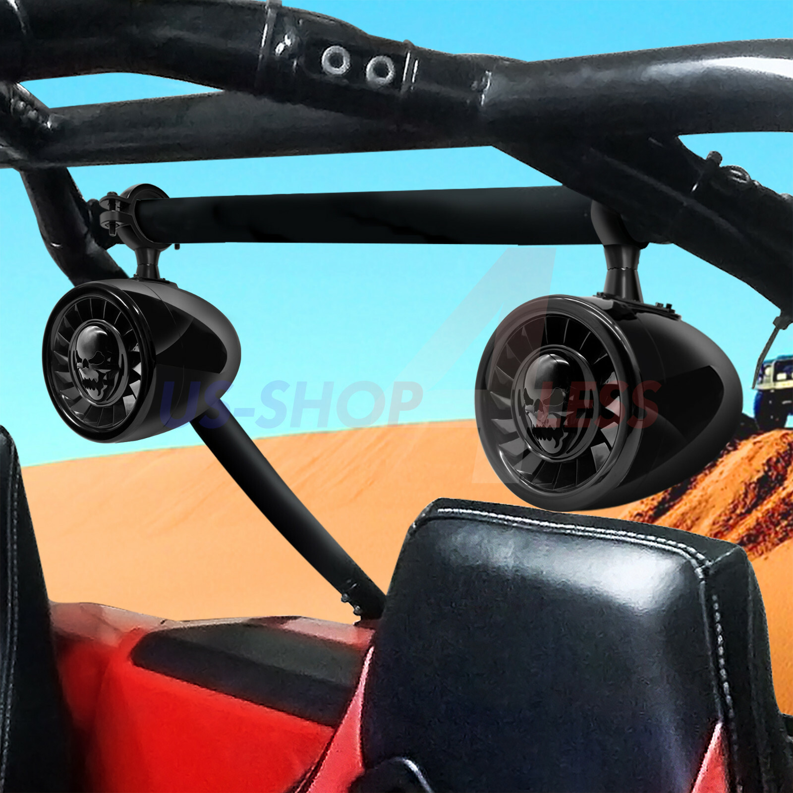 600W Bluetooth Waterproof Stereo Speakers Audio Amp System ATV UTV Polaris CanAM