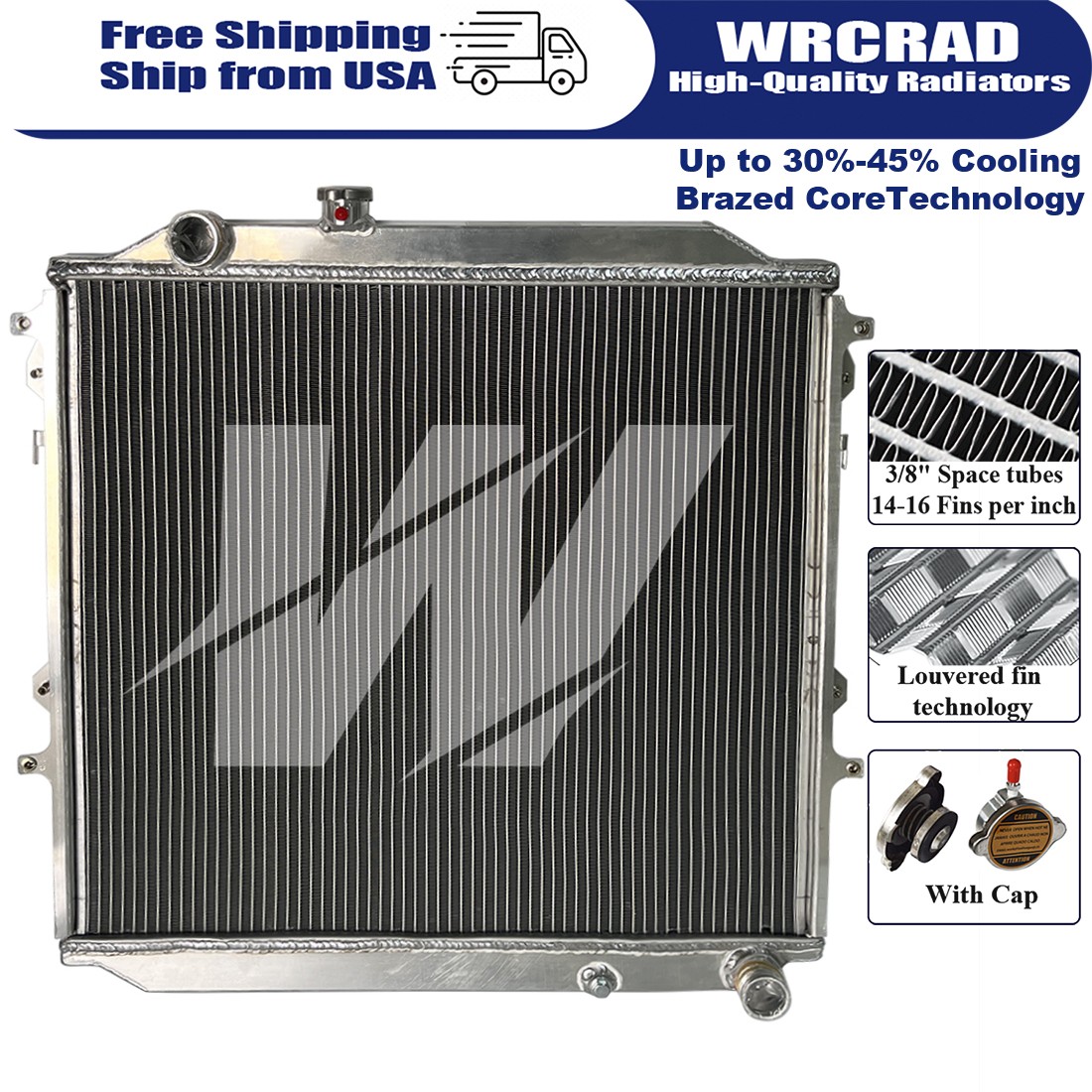 For TOYOTA Hilux Surf KZN185 3.0L Diesel MT 1996-2002 01 99 98 Aluminum Radiator