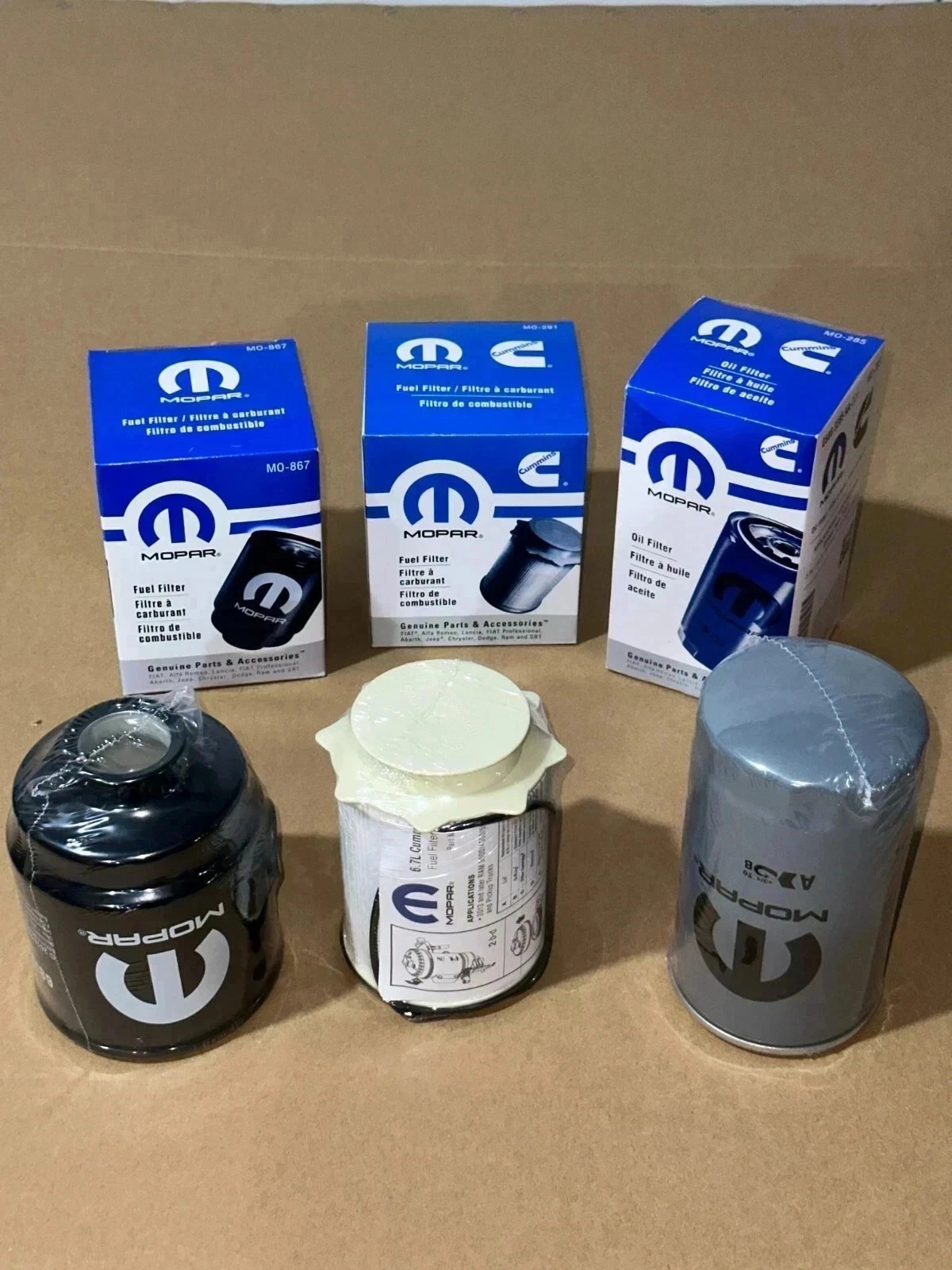 3-Pack MOPAR OEM 2013-2018 RAM 2500 3500 4500 5500 6.7L DIESEL OIL FUEL FILTER