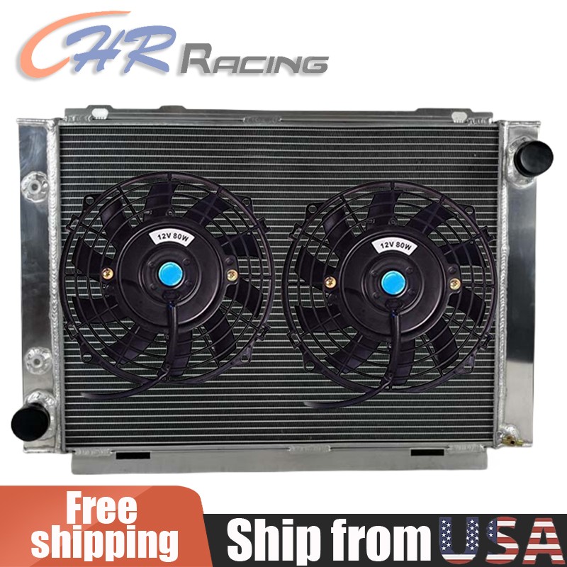 3 Row Full Aluminum Radiator+Fan For 1966 1967 Lincoln Continental V8 Engine