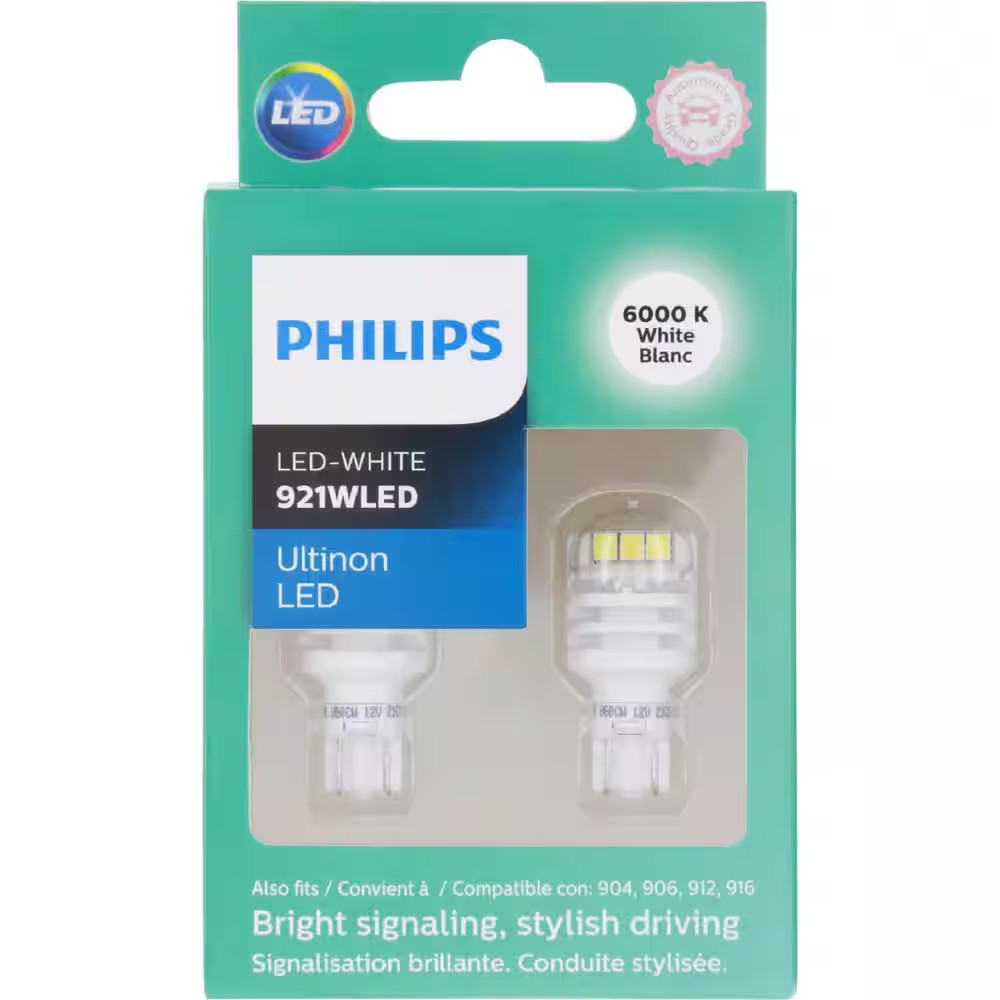 2x Waterproof 921 6000k Xenon White 12V Super Bright 3W T16 LED Lights Bulbs