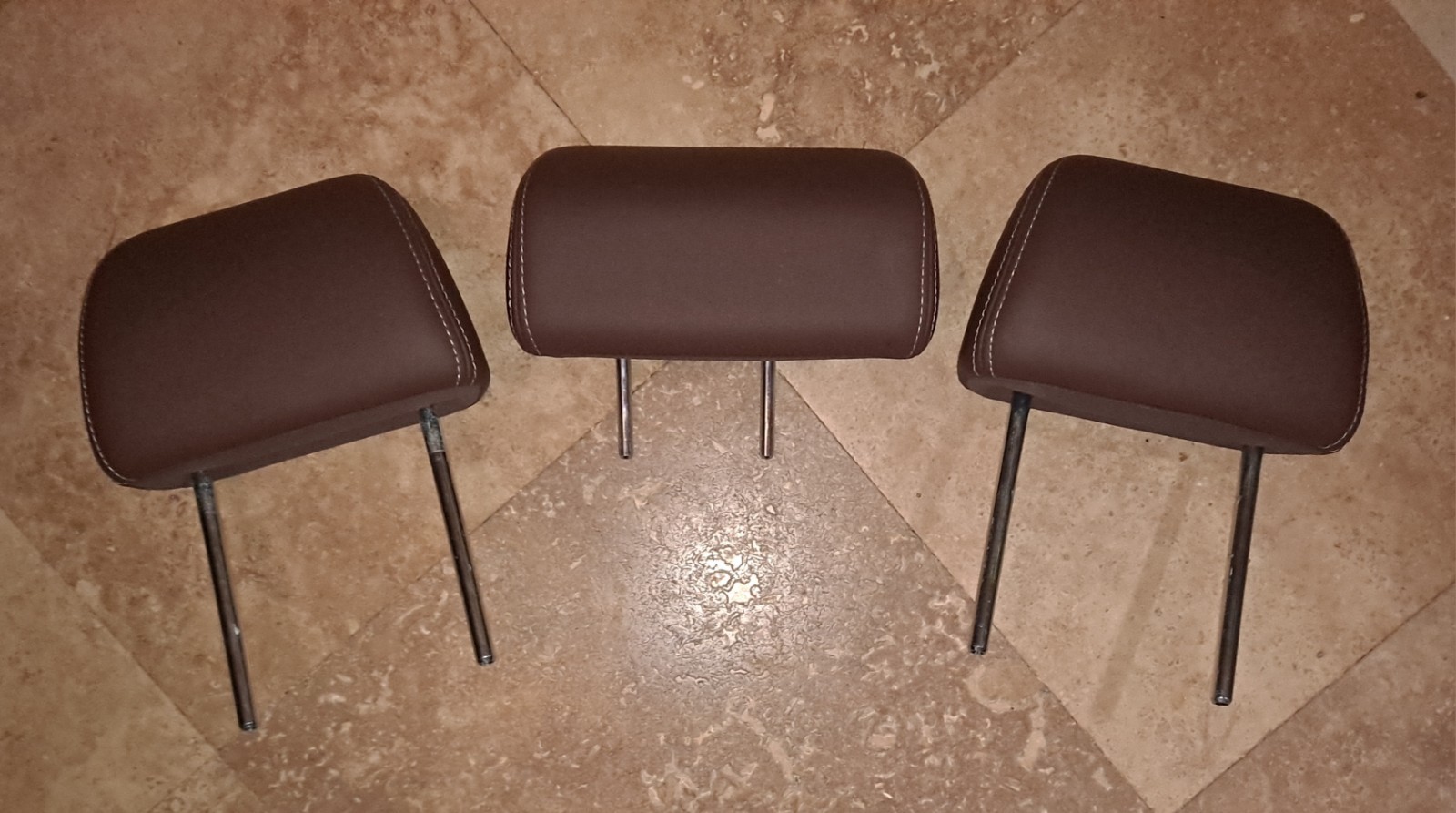 2010-2014 Subaru Legacy Outback Head Rest Brown Leather Rear Seat Set of 3 