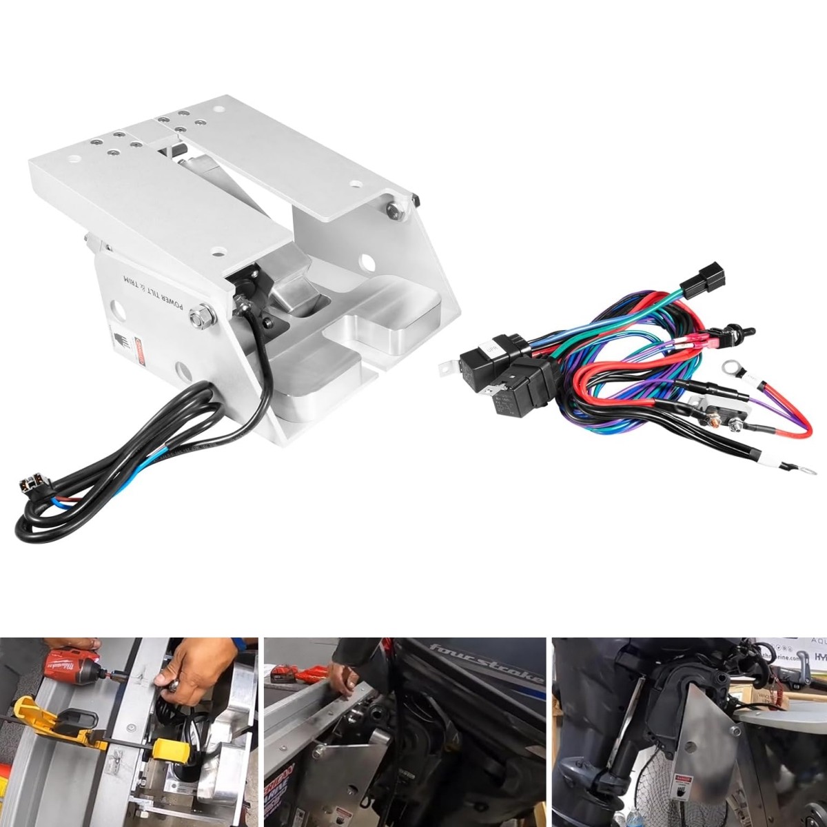 For CMC Outboard Motors Up to 35 HP PT-35 Electric Hydraulic Power Tilt & Trim