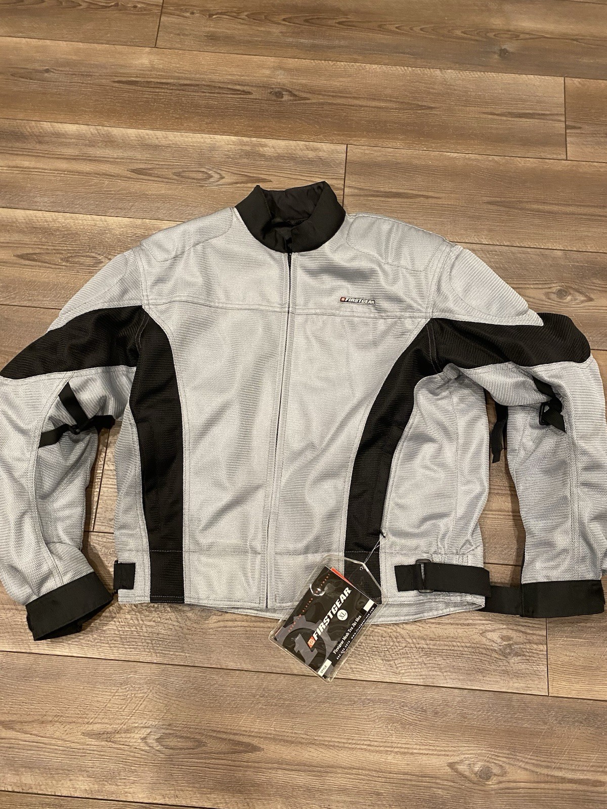 First Gear Hypertex Mesh Padded Motorcycle Jacket XL Grey/Black - New