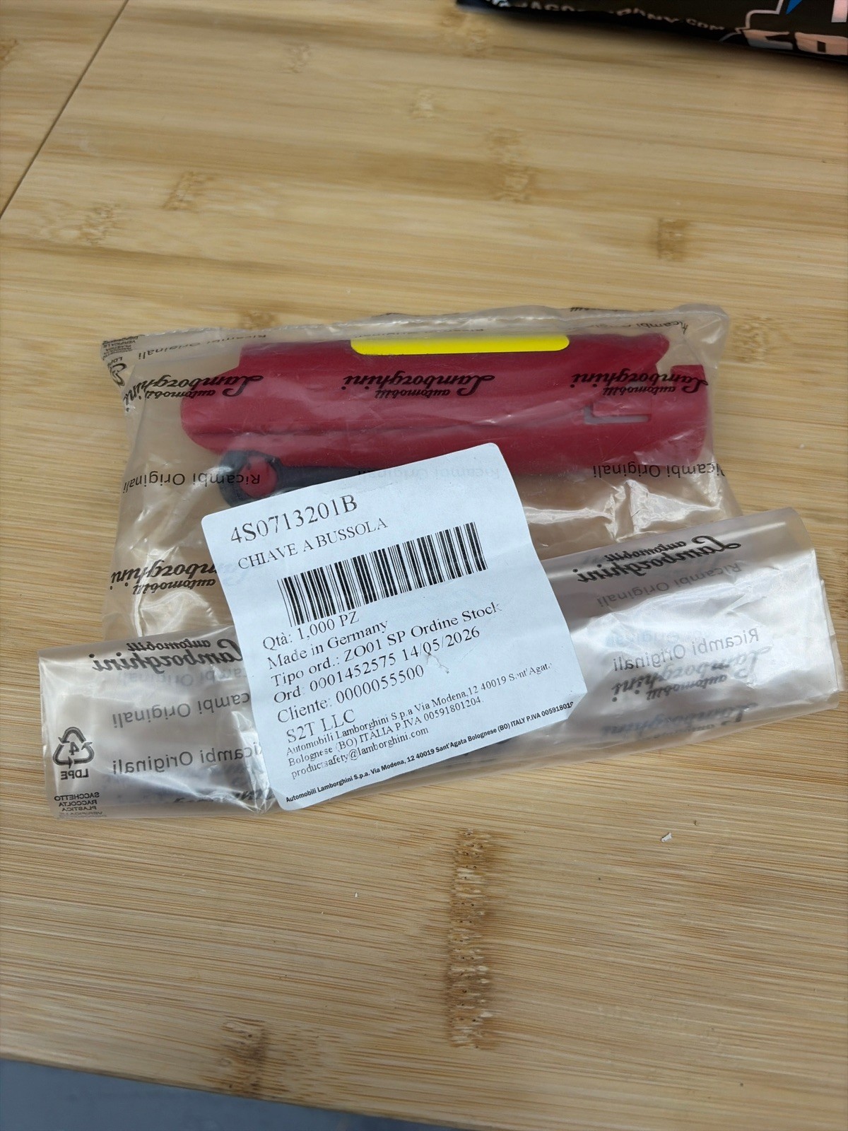 NEW OEM Lamborghini 4S0713201B Emergency Key Socket Wrench Cover Tool Red NEW OEM Lamborghini 4S0713201B Emergency Key Socket Wrench Cover Tool Red