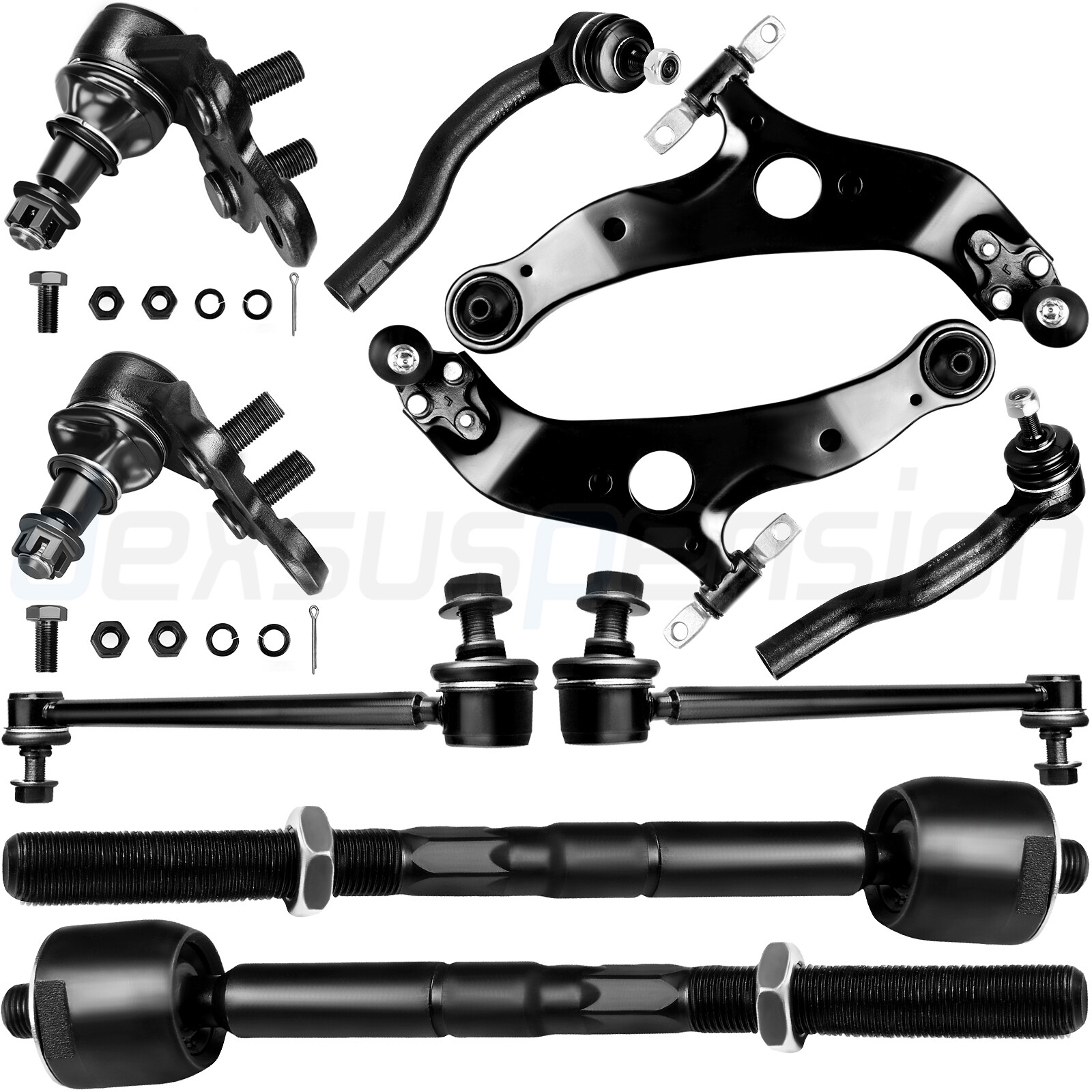 10x For 2004-10 Toyota Sienna Front Lower Control Arm Ball Joint Tie Rod End Kit