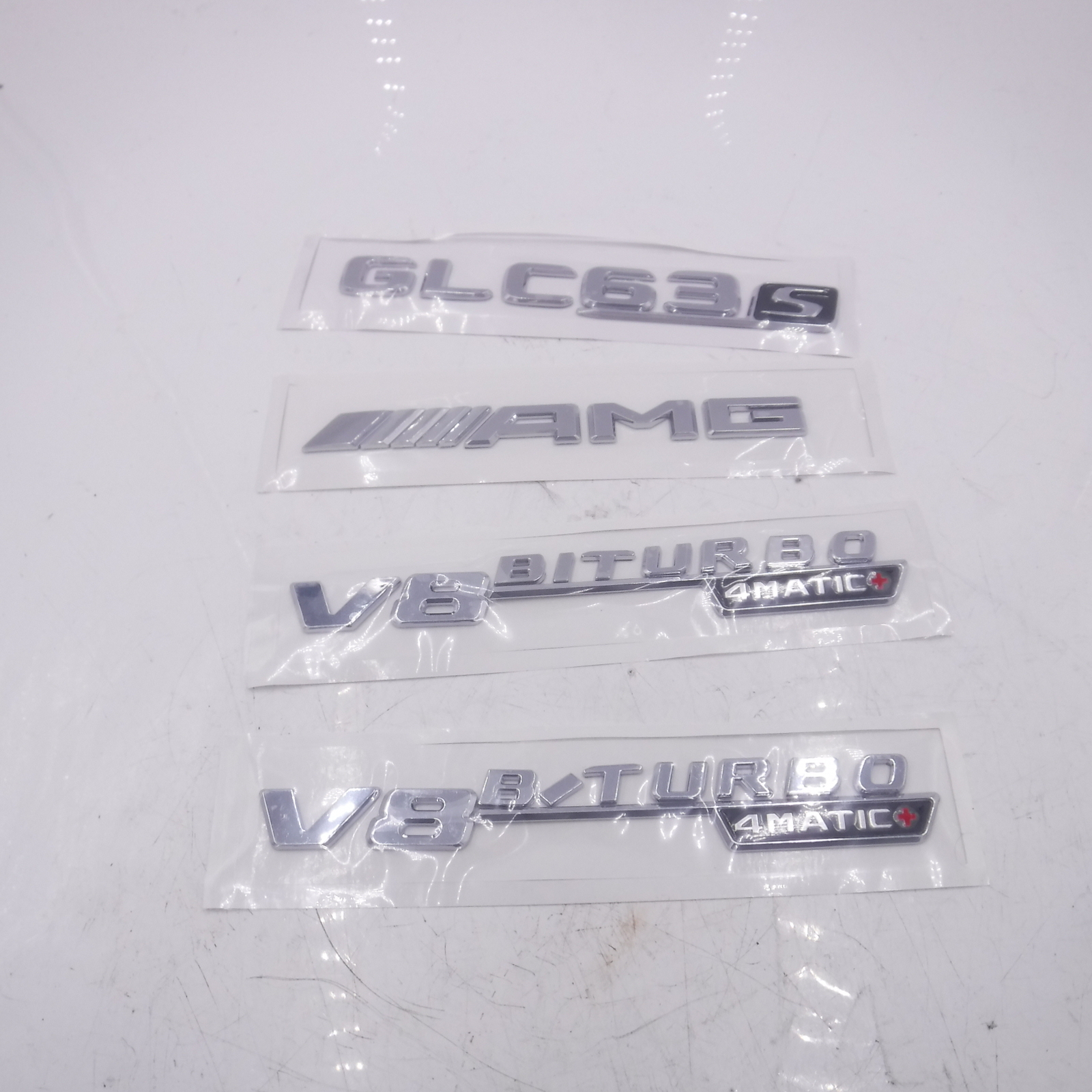 OEM ✔️Mercedes-Benz Chrome GLC63 AMG V8 Biturbo 4Matic Fender Badge Emblems OEM ✔️Mercedes-Benz Chrome GLC63 AMG V8 Biturbo 4Matic Fender Badge Emblems