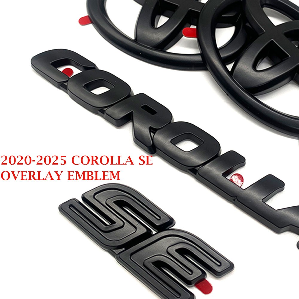 4PCS For 2020-2025 Corolla SE Letters Front Rear Blackout Overlay Emblem Badges 4PCS For 2020-2025 Corolla SE Letters Front Rear Blackout Overlay Emblem Badges