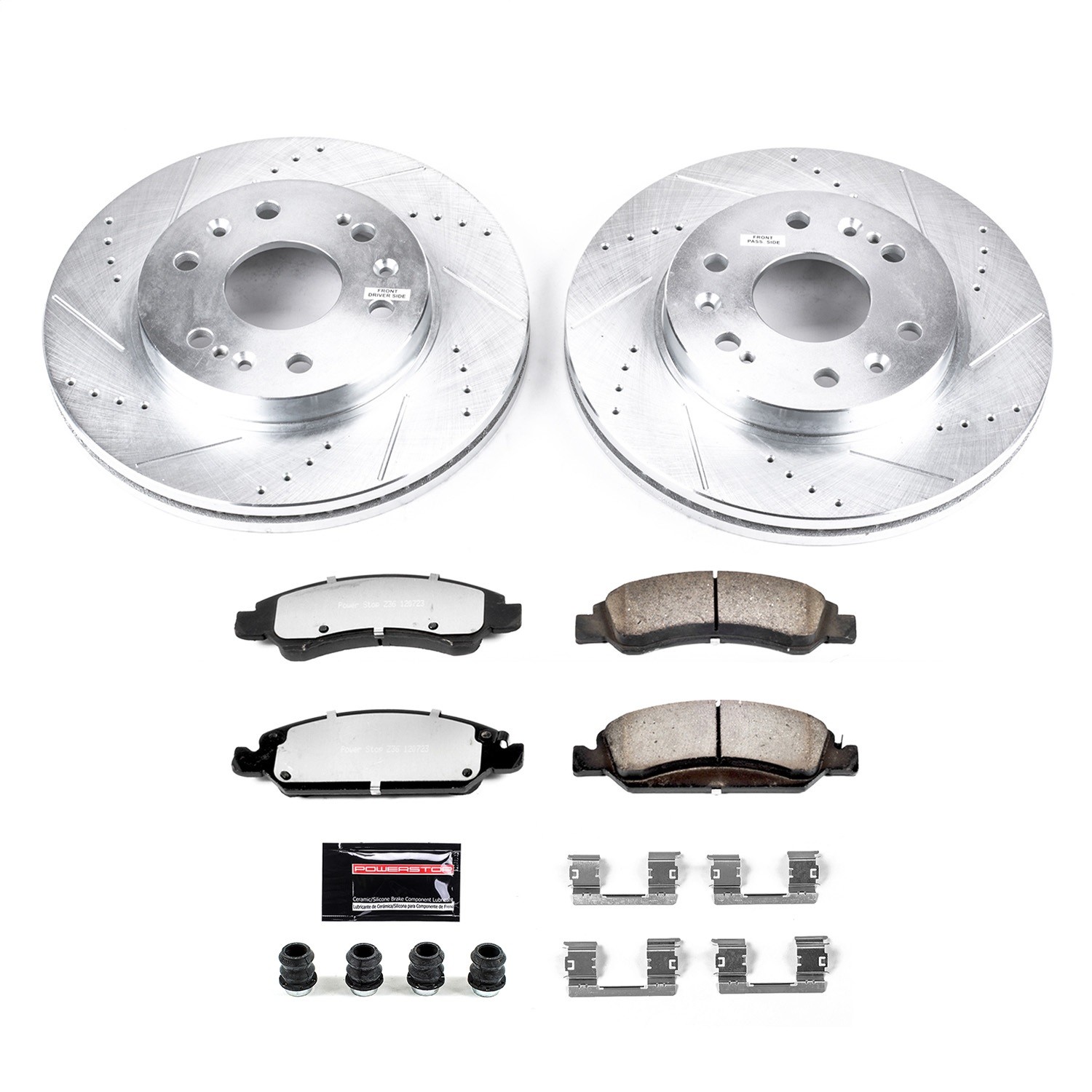 Power Stop K2069-36 Z36 Carbon-Fiber Brake Pad & Drilled/Slotted Brake Rotor Kit Power Stop K2069-36 Z36 Carbon-Fiber Brake Pad & Drilled/Slotted Brake Rotor Kit