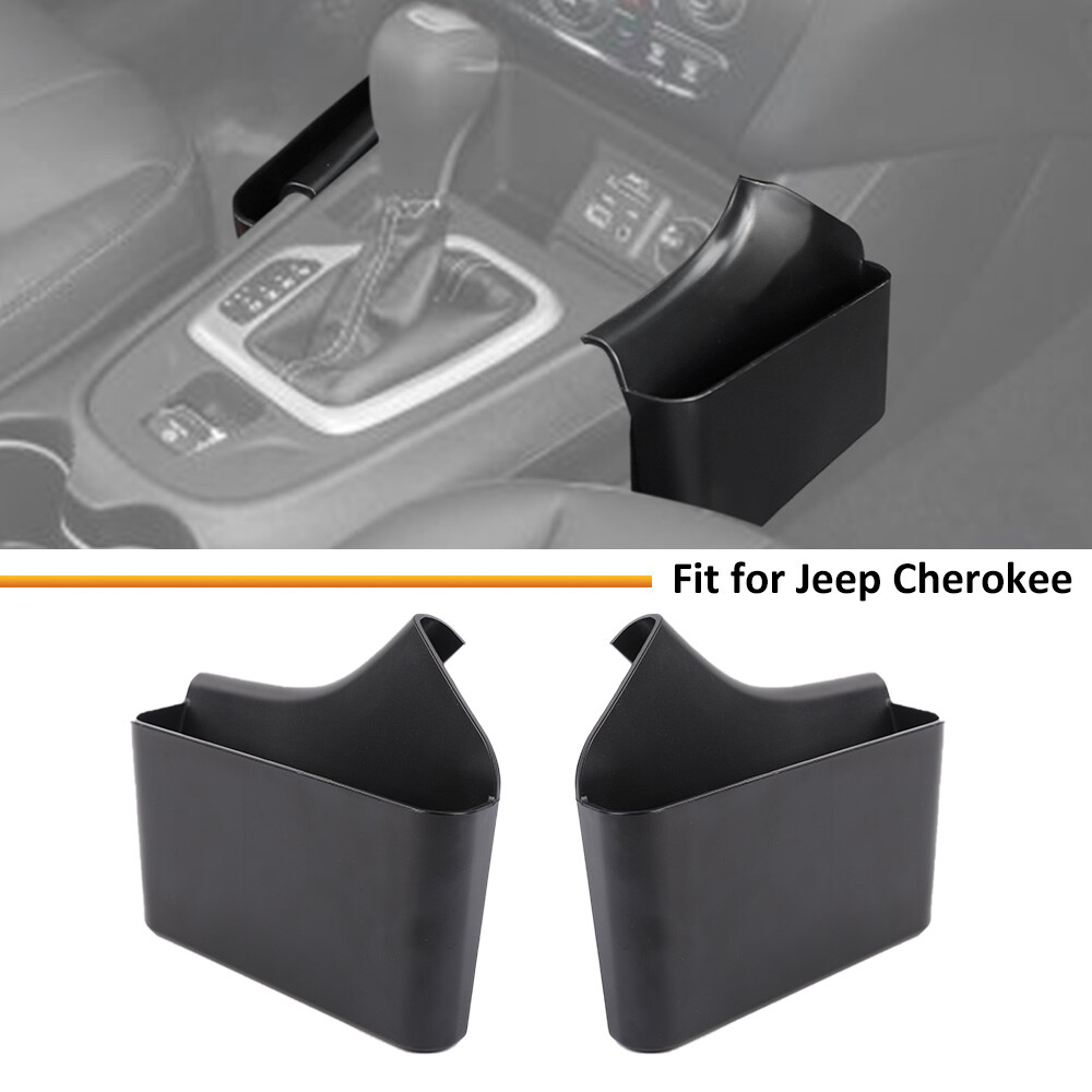 2x Gear Shift Side Storage Box Tray Organizer Accessories for 2014+Jeep Cherokee