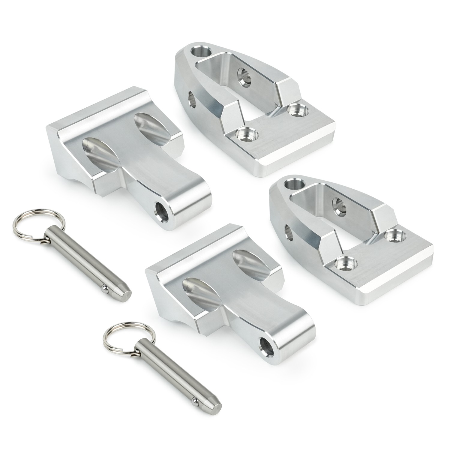 2Pcs Aluminum Seat Hinge For Kawasaki 650 SC Super Chicken Silver
