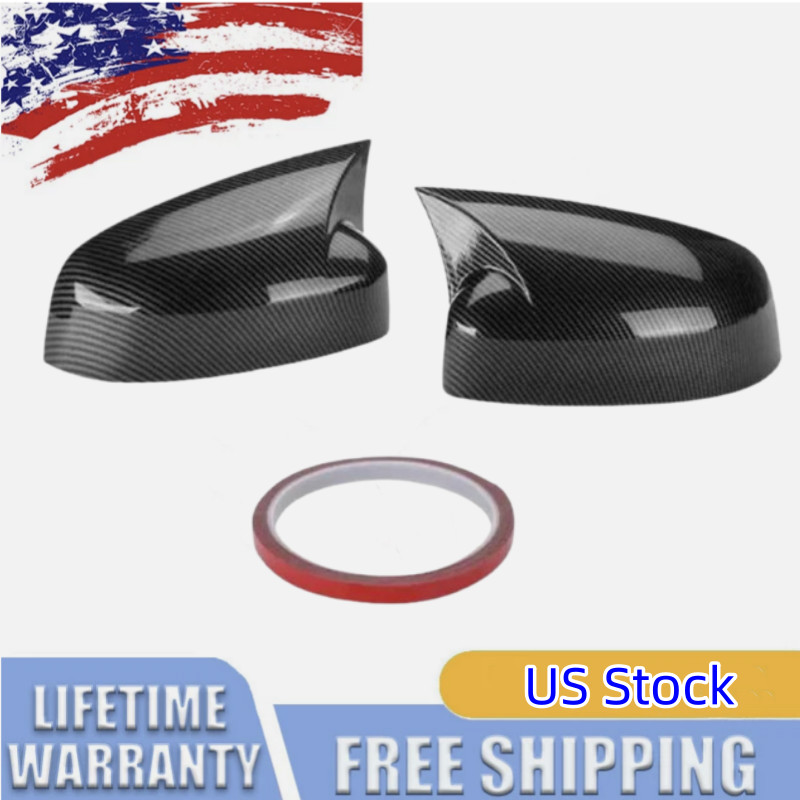 2X Carbon Fiber Rearview Side Mirror Cover Cap Horn For Ford Focus 2012-2018 MK3