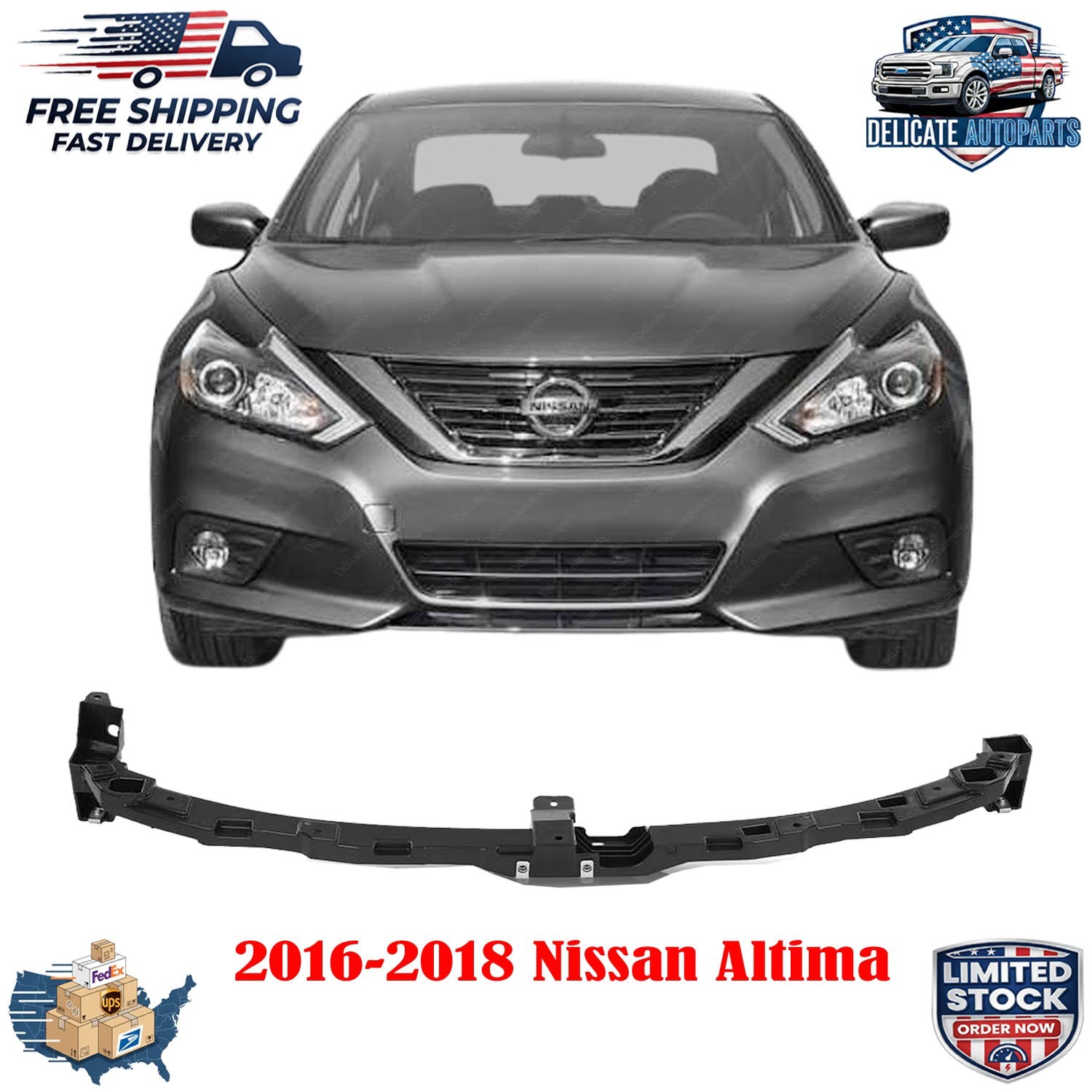 New Replacement Front Bumper Retainer Face Bar Bracket For 2016-18 Nissan Altima New Replacement Front Bumper Retainer Face Bar Bracket For 2016-18 Nissan Altima
