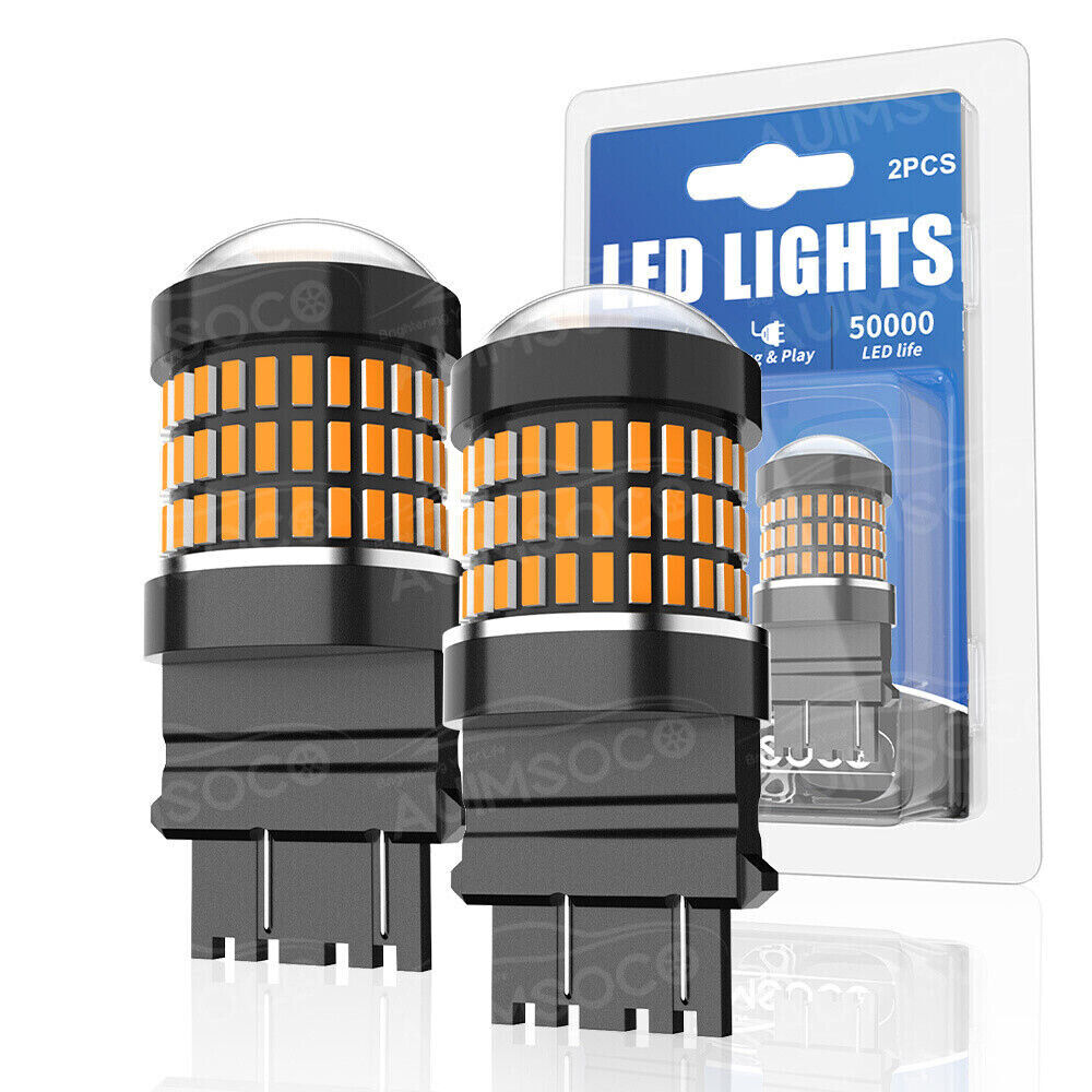 3157 3757 3457 LED Front Turn Signal Blinker Light Bulb Amber 3000K 2PCS CANBUS