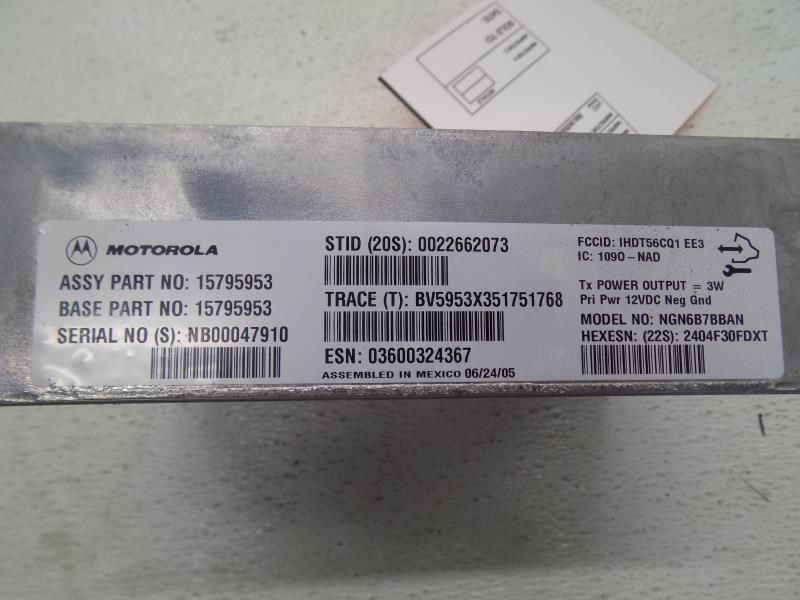 Chassis ECM Communication Onstar Opt UE1 Fits 02 04-06 ENVOY 1722768