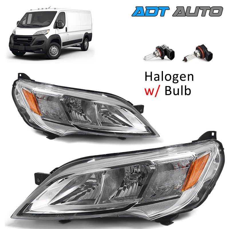 Pair For RAM Promaster 1500/2500/3500 2023-2026 Halogen Headlights Left & Right