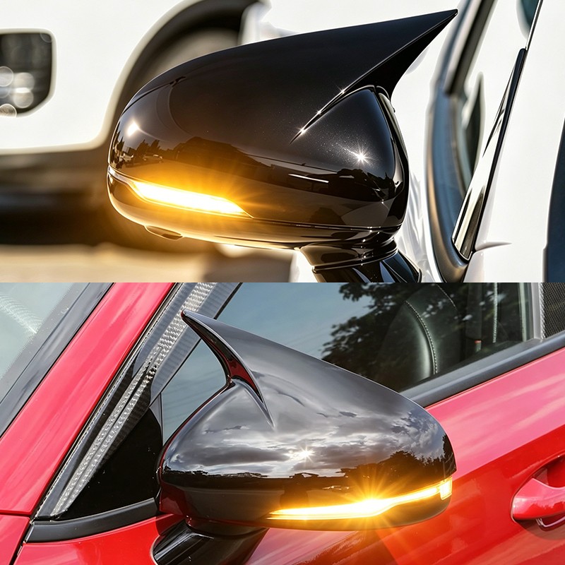 2X Gloss Black M Style Rearview Side Mirror Cover Cap For 2017-2023 Kia Stinger